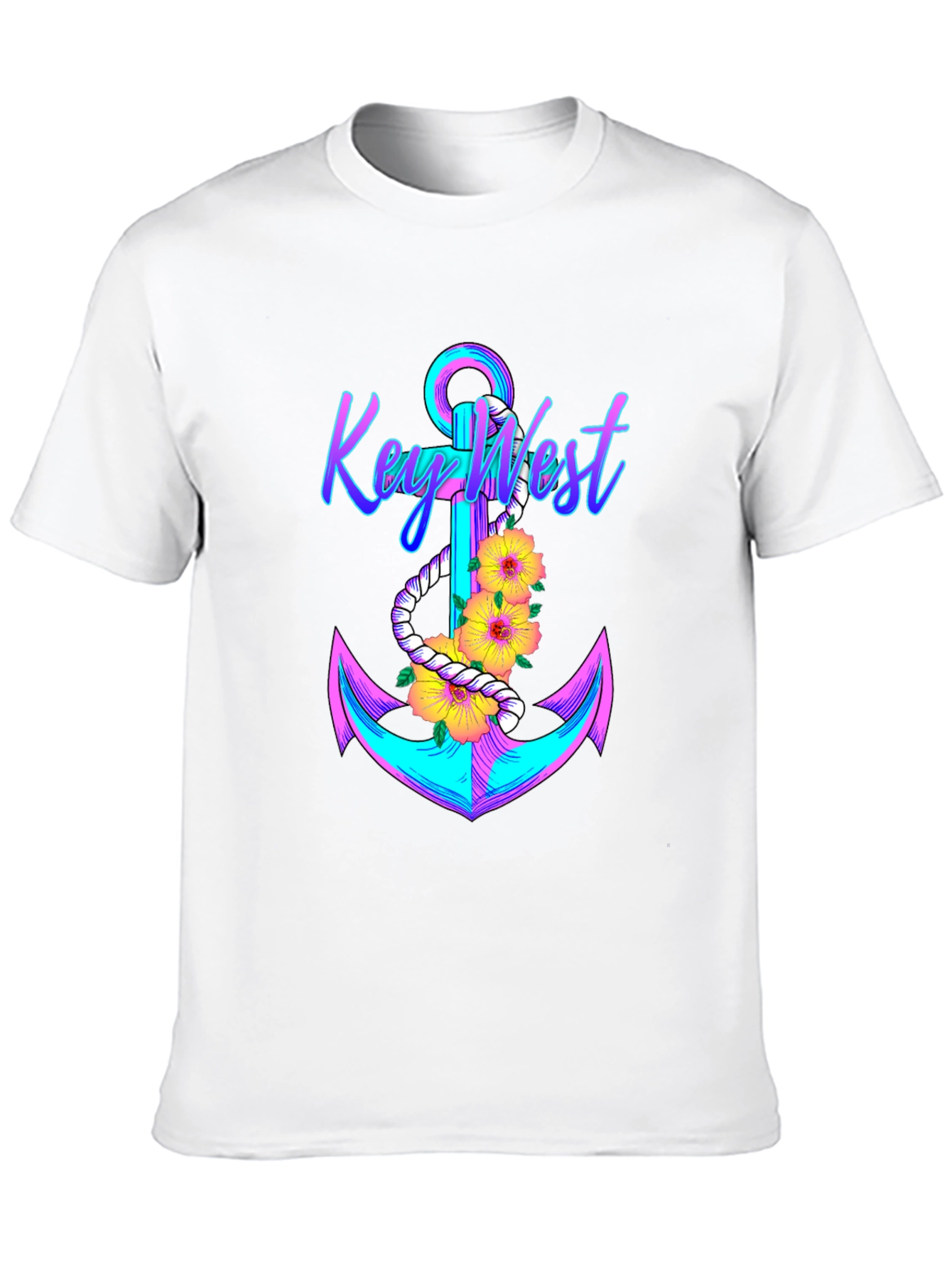 Key West Anchor T-Shirt - Vibrant Graphic Tee