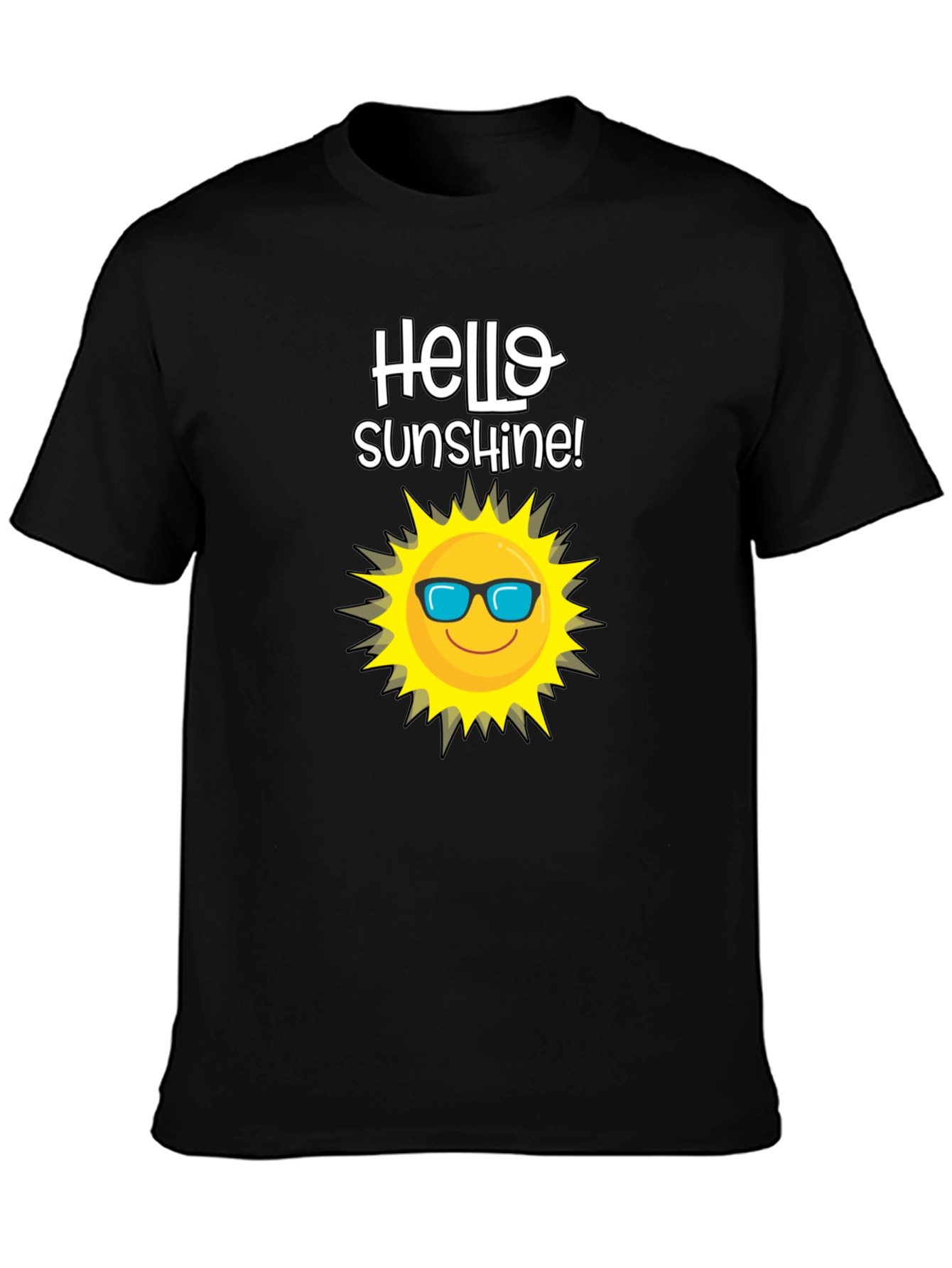 Hello Sunshine T-Shirt - Black Cotton Tee