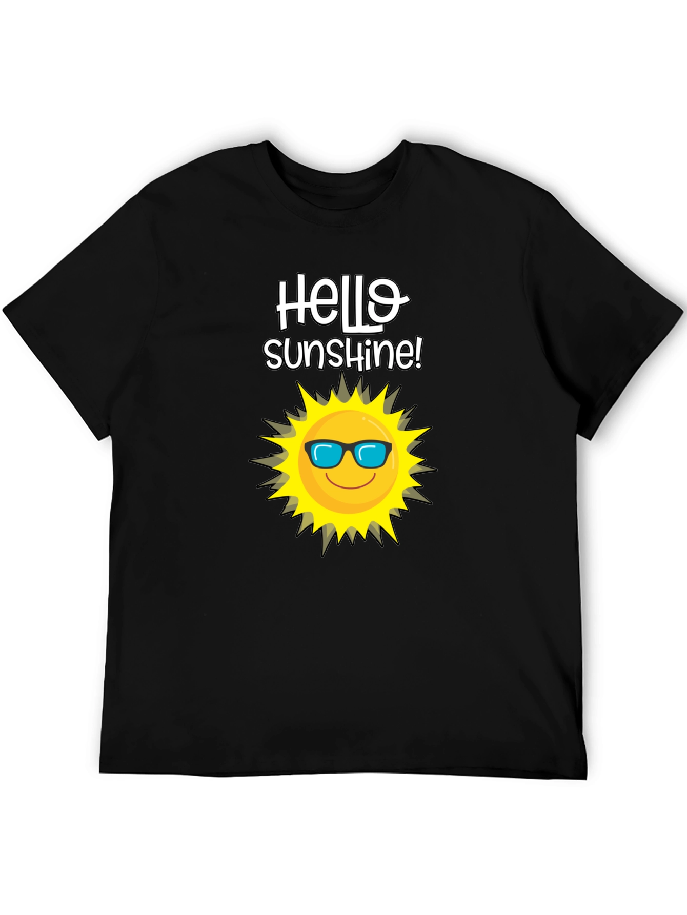 Hello Sunshine T-Shirt - Black Cotton Tee