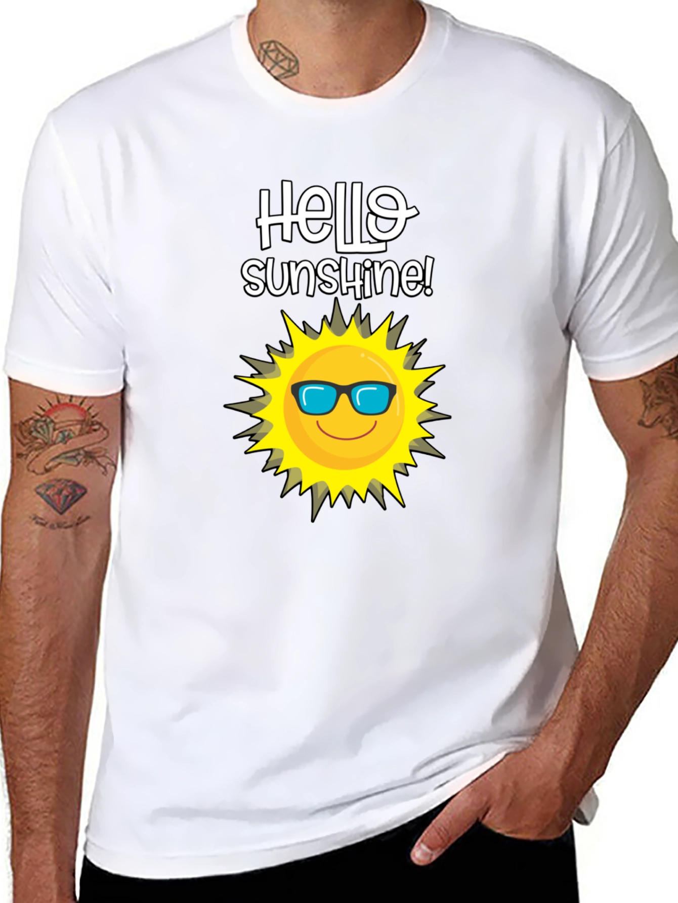Hello Sunshine T-Shirt - Black Cotton Tee