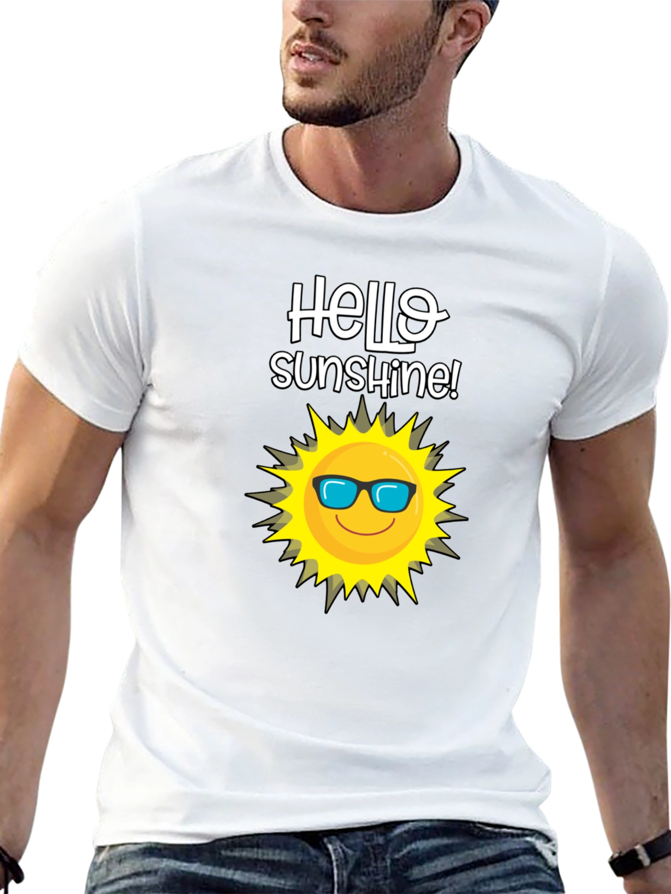Hello Sunshine T-Shirt - Black Cotton Tee