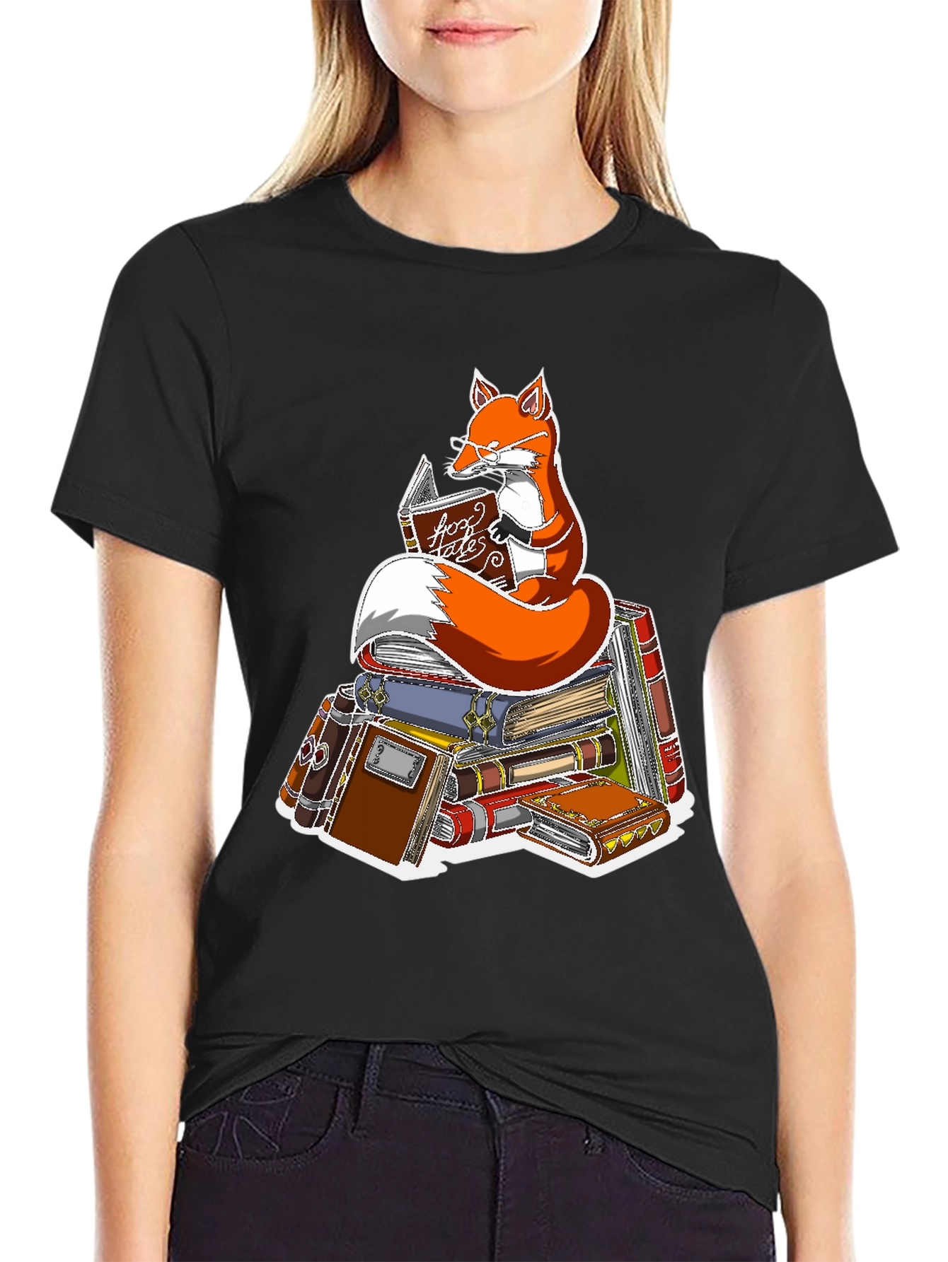 Fox Reading Book T-Shirt - Smart Animal Tee