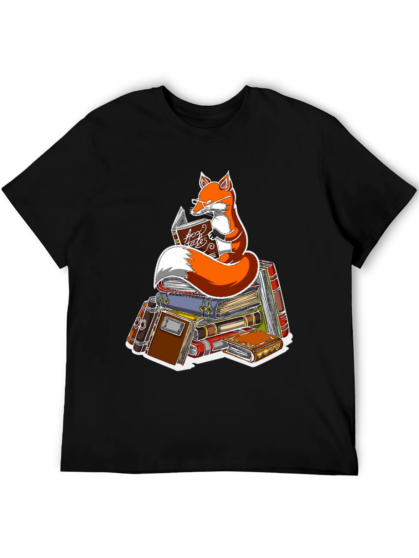 Fox Reading Book T-Shirt - Smart Animal Tee