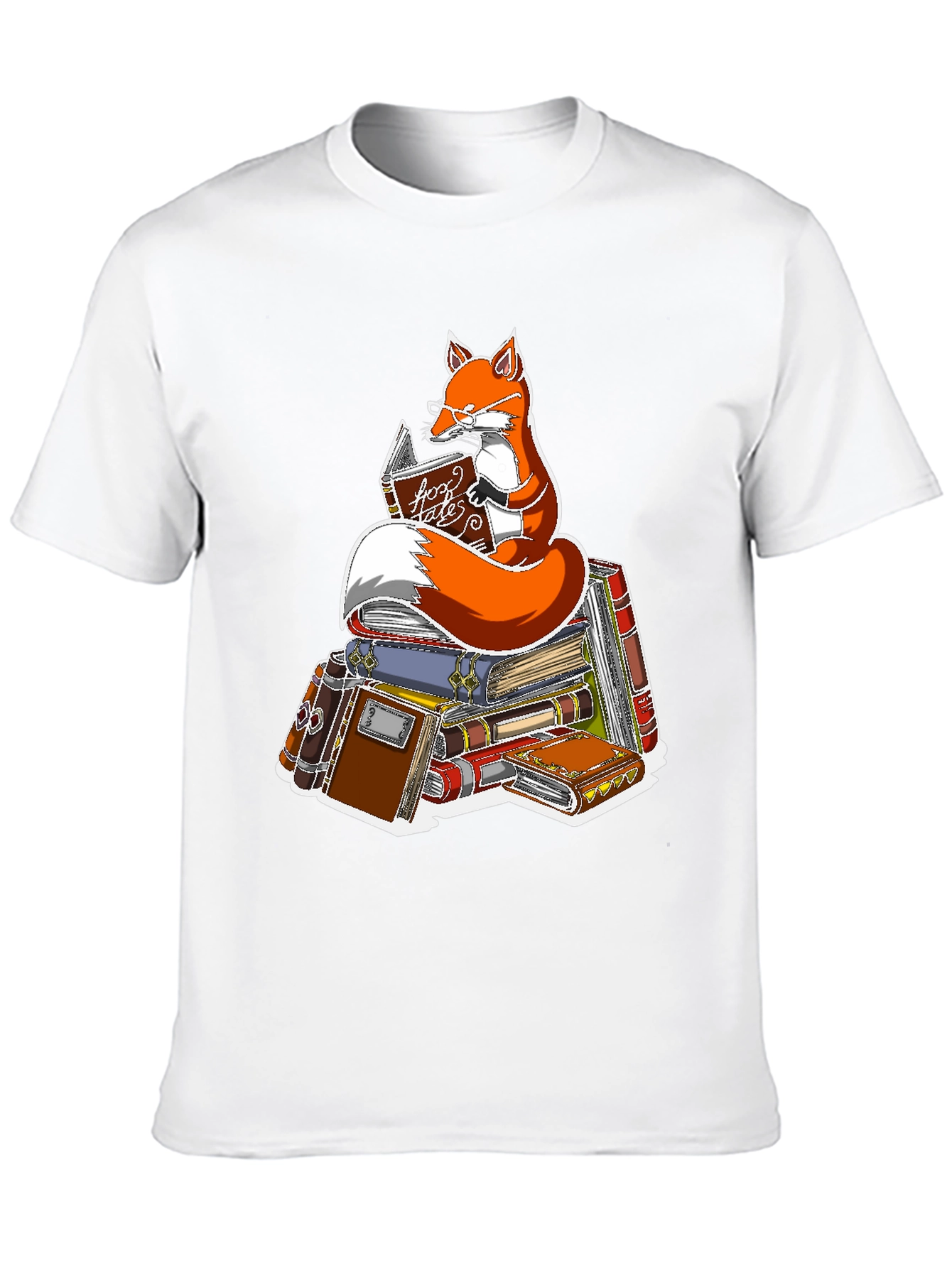 Fox Reading Book T-Shirt - Smart Animal Tee