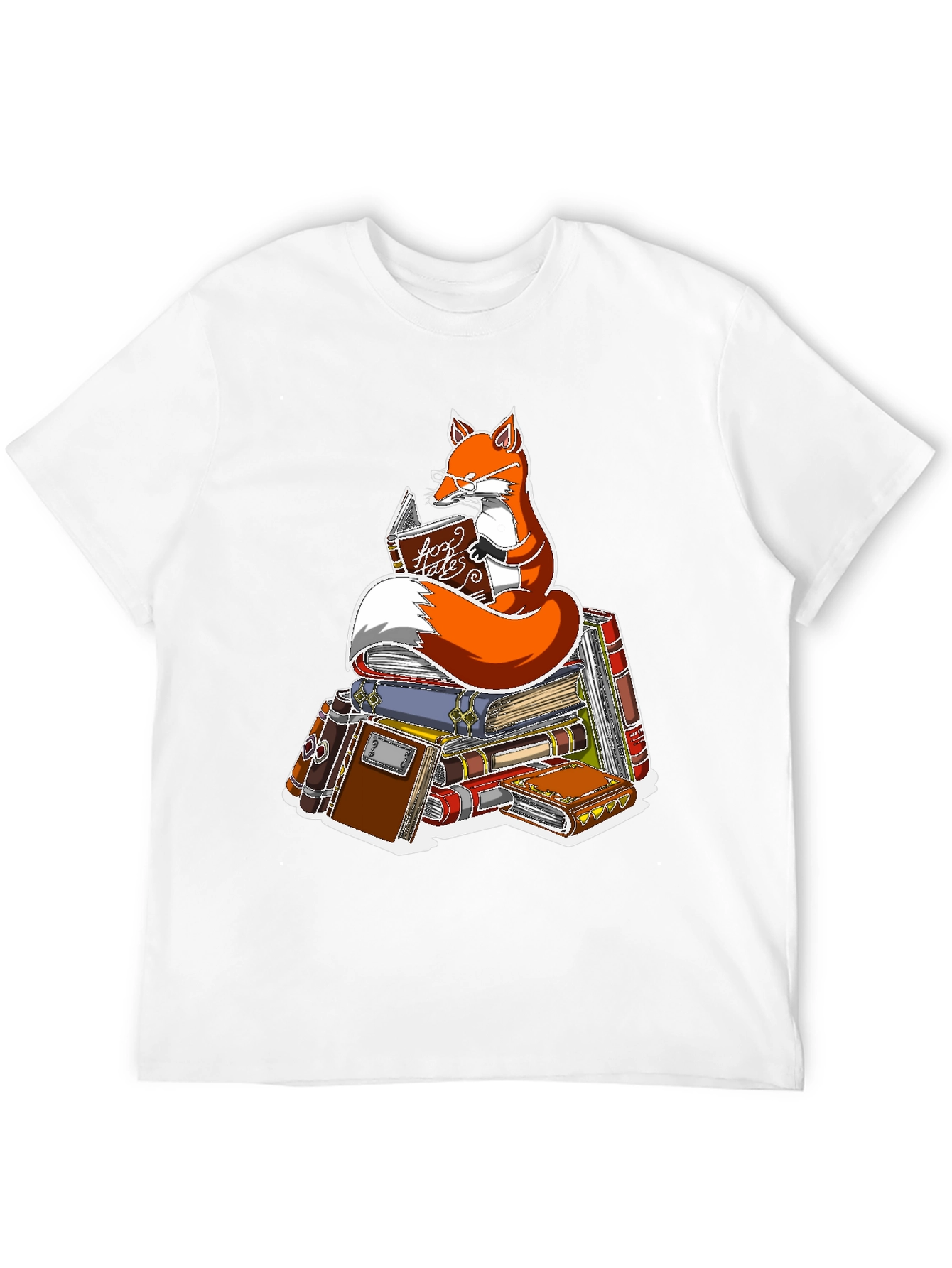Fox Reading Book T-Shirt - Smart Animal Tee