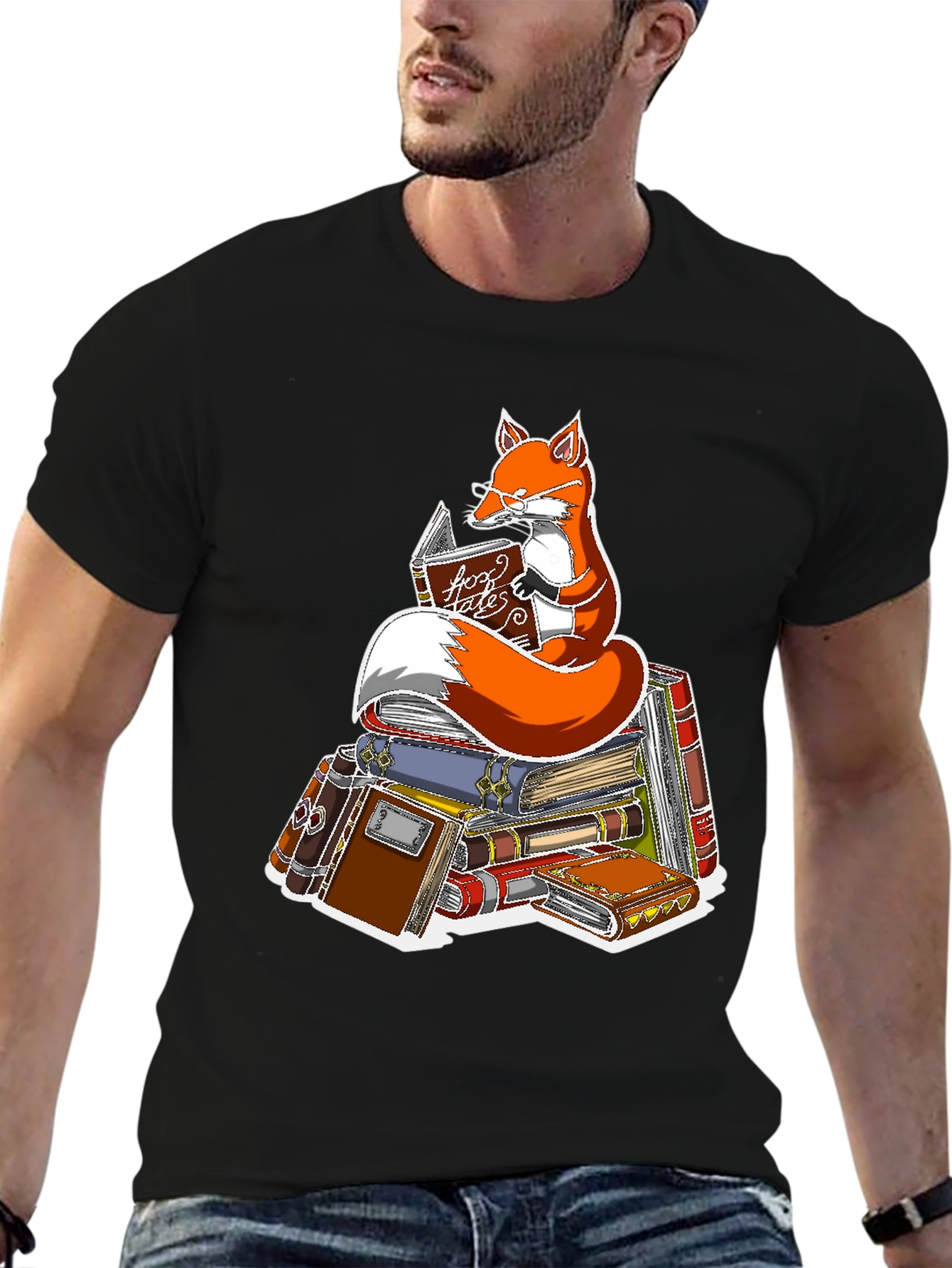 Fox Reading Book T-Shirt - Smart Animal Tee