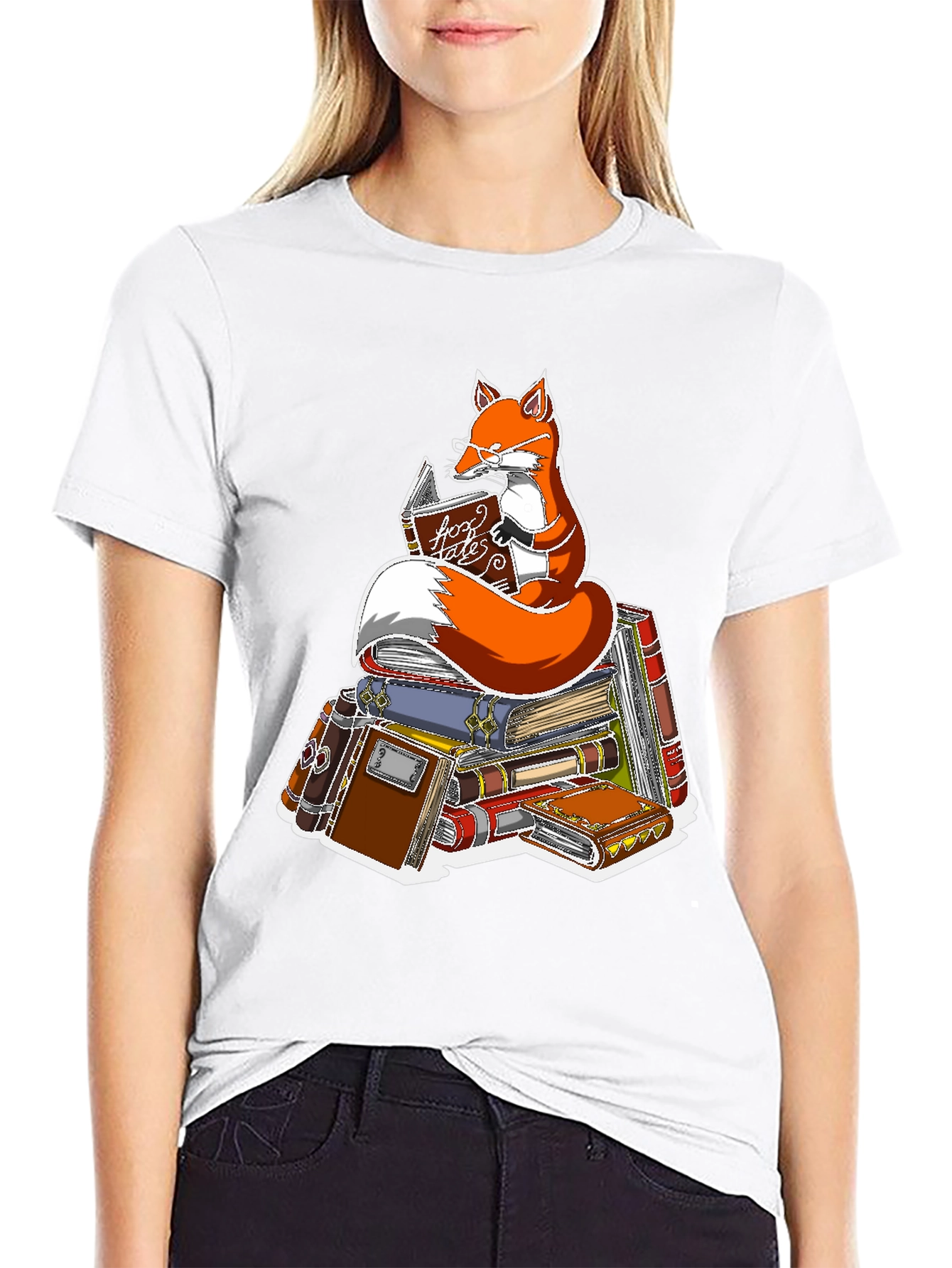 Fox Reading Book T-Shirt - Smart Animal Tee
