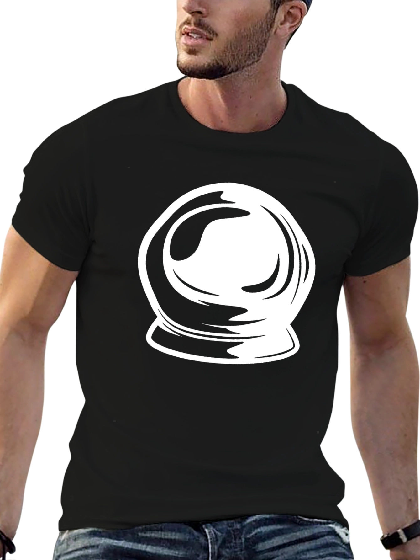 Mystic Crystal Ball Graphic Tee - Black Cotton Blend