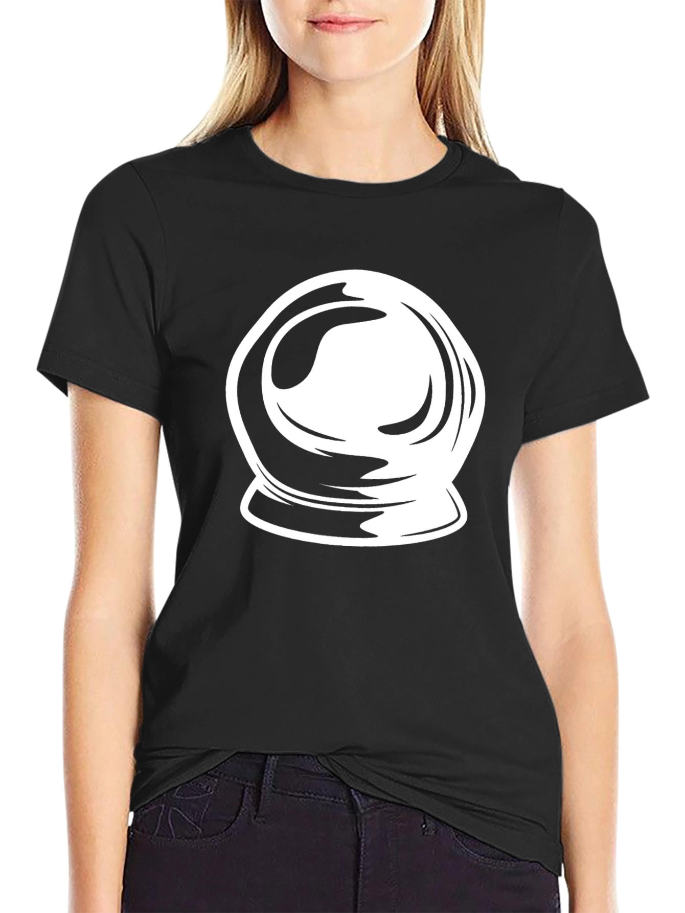 Mystic Crystal Ball Graphic Tee - Black Cotton Blend