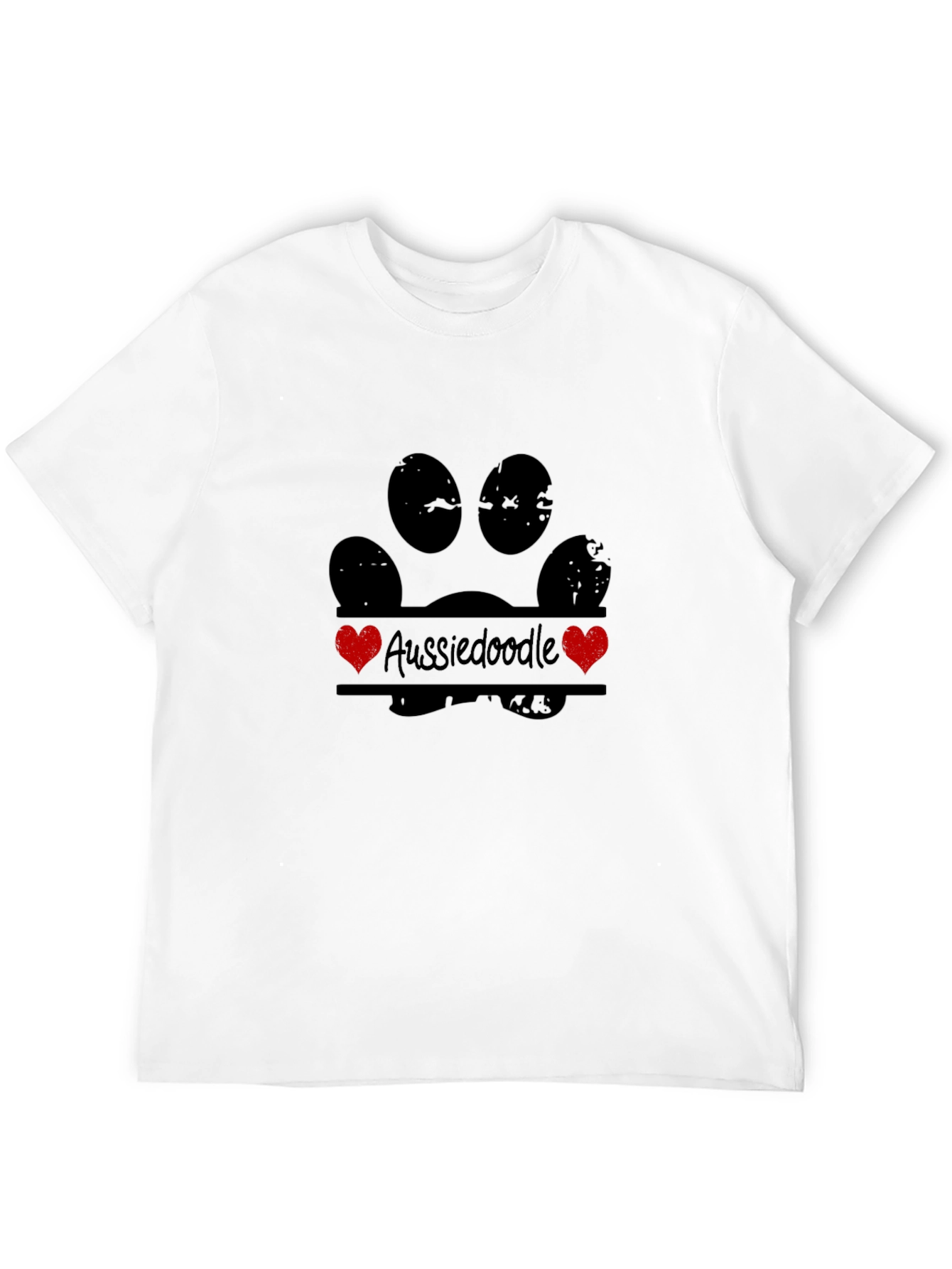 Aussiedoodle Dog Paw Print T-Shirt