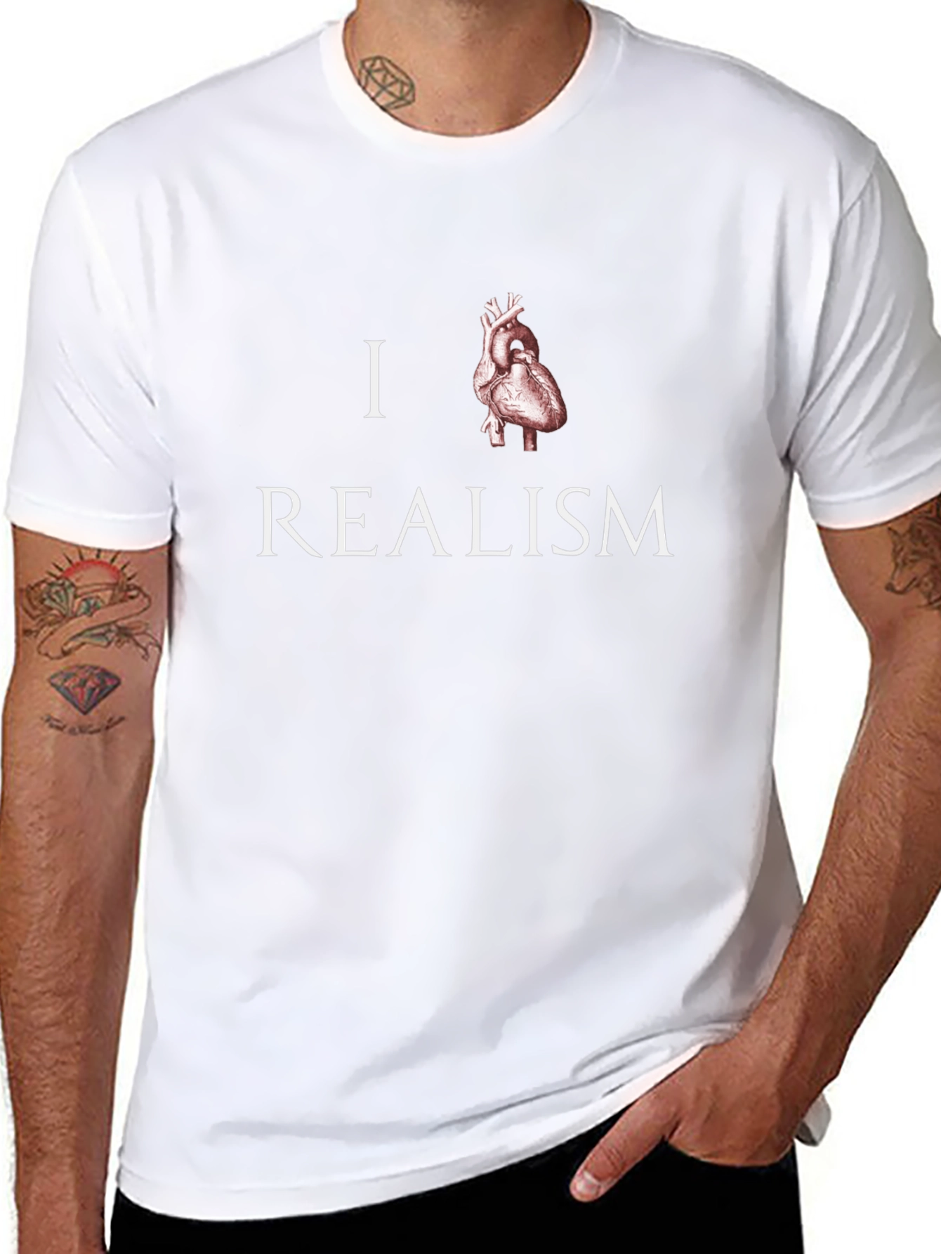 I Heart Realism Graphic Tee - Anatomical Heart Design