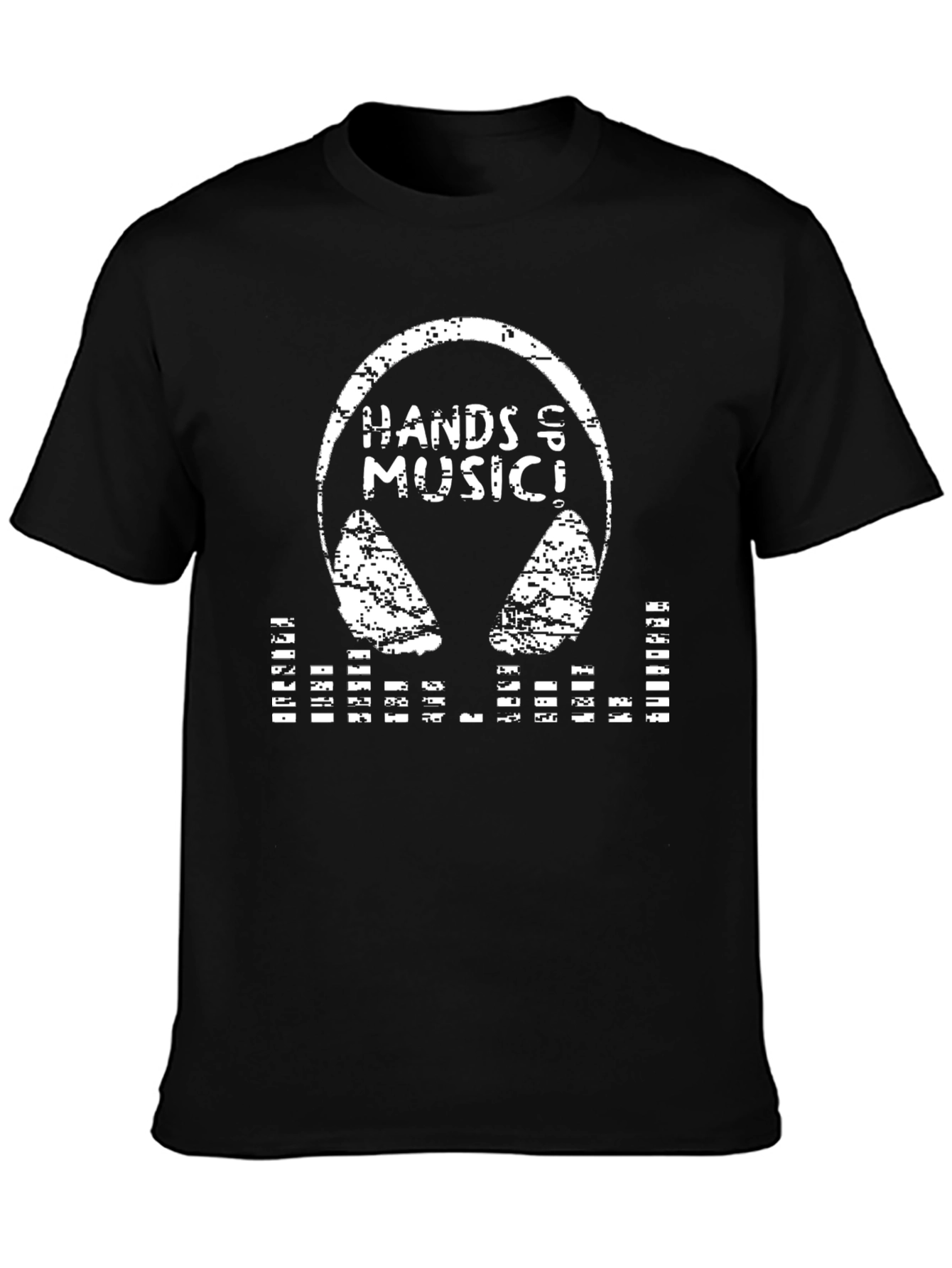 Hands & Music Black T-Shirt - Distressed Graphic Tee