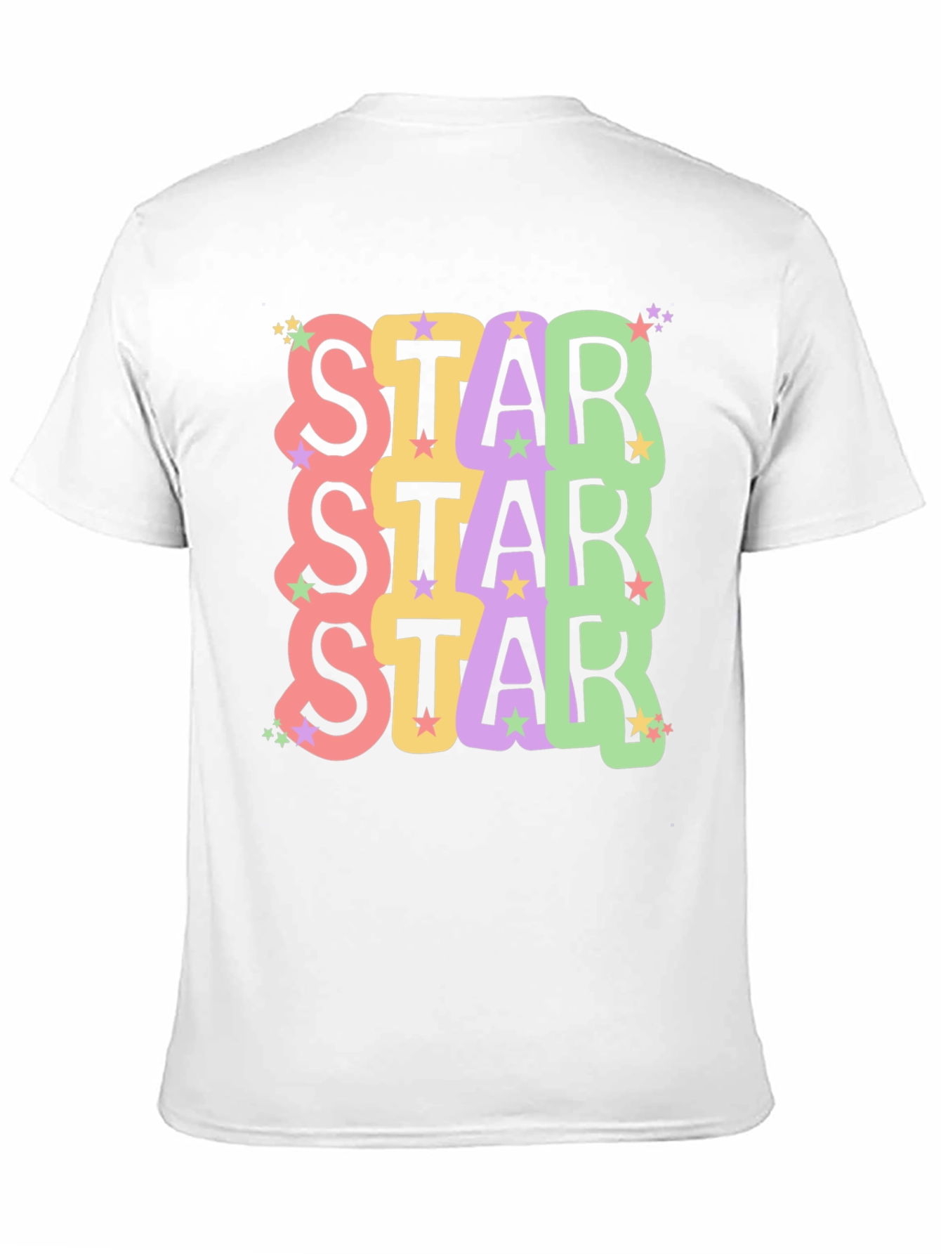 Star Stack Graphic Tee - Trendy Unisex Black T-Shirt