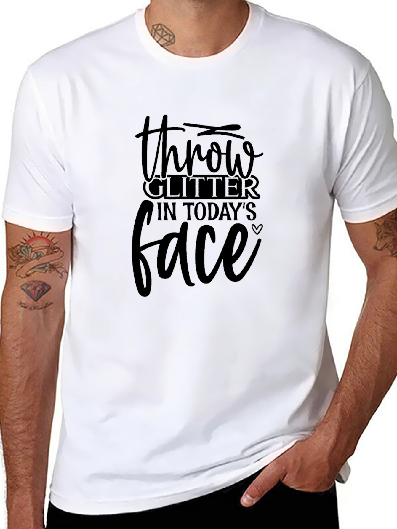 Throw Glitter in Todays Face Black Graphic Tee