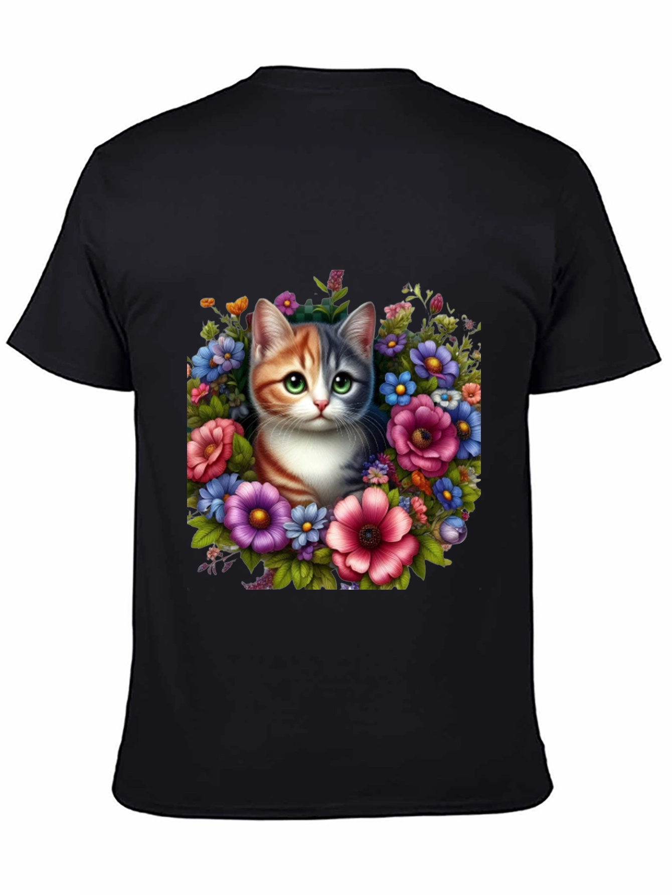 Floral Cat Graphic T-Shirt