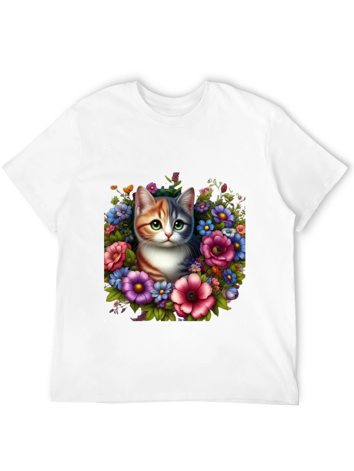 Floral Cat Graphic T-Shirt
