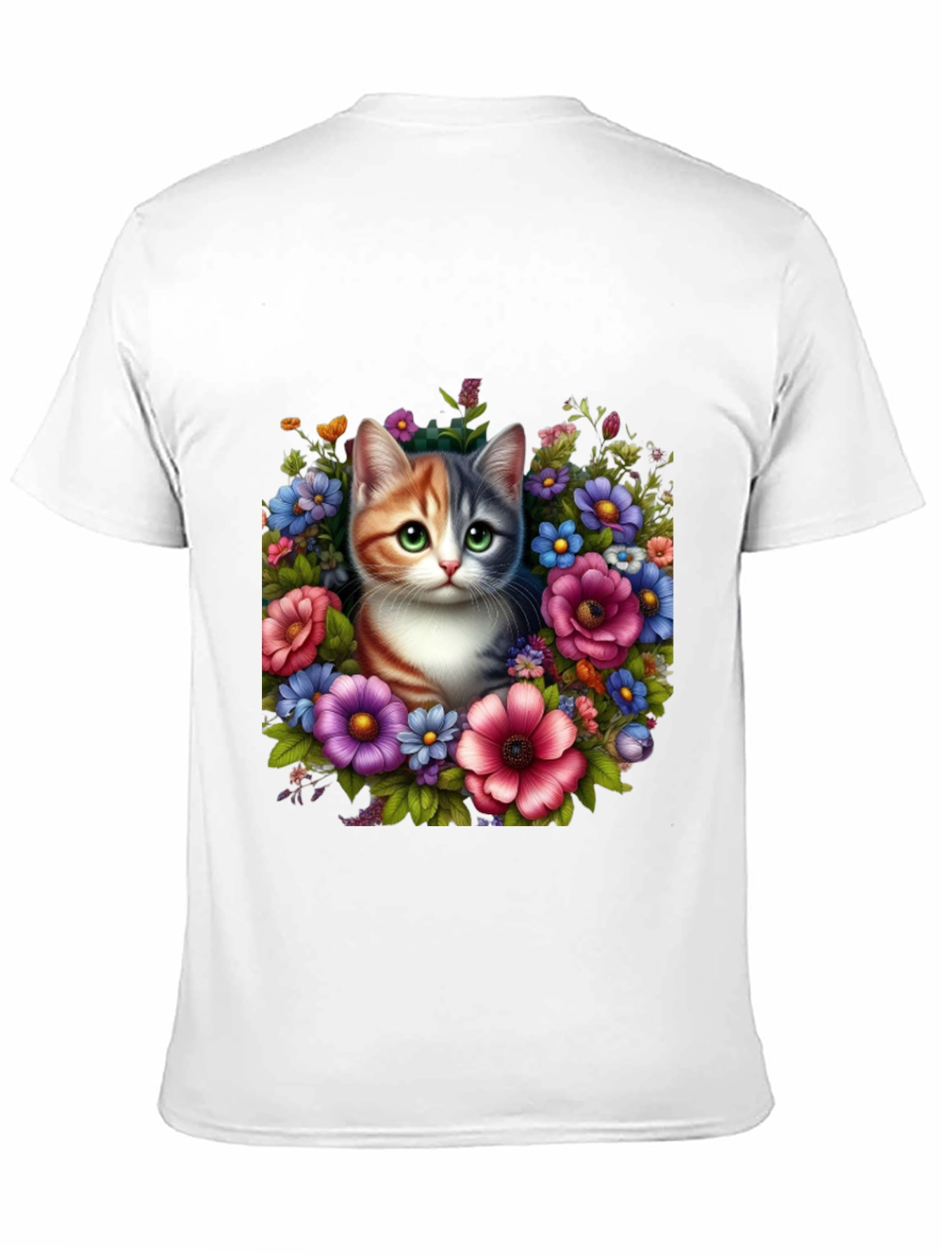 Floral Cat Graphic T-Shirt
