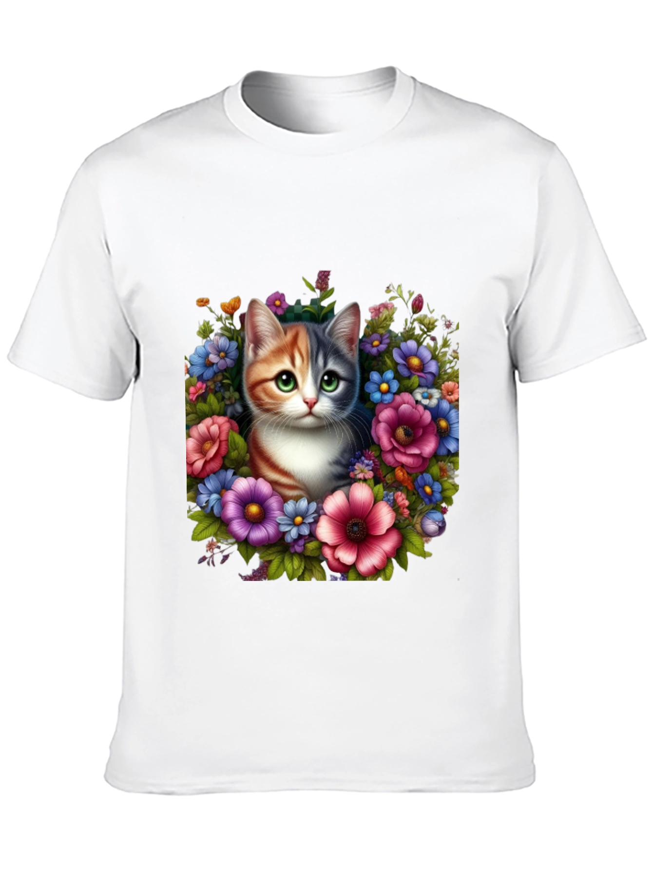 Floral Cat Graphic T-Shirt