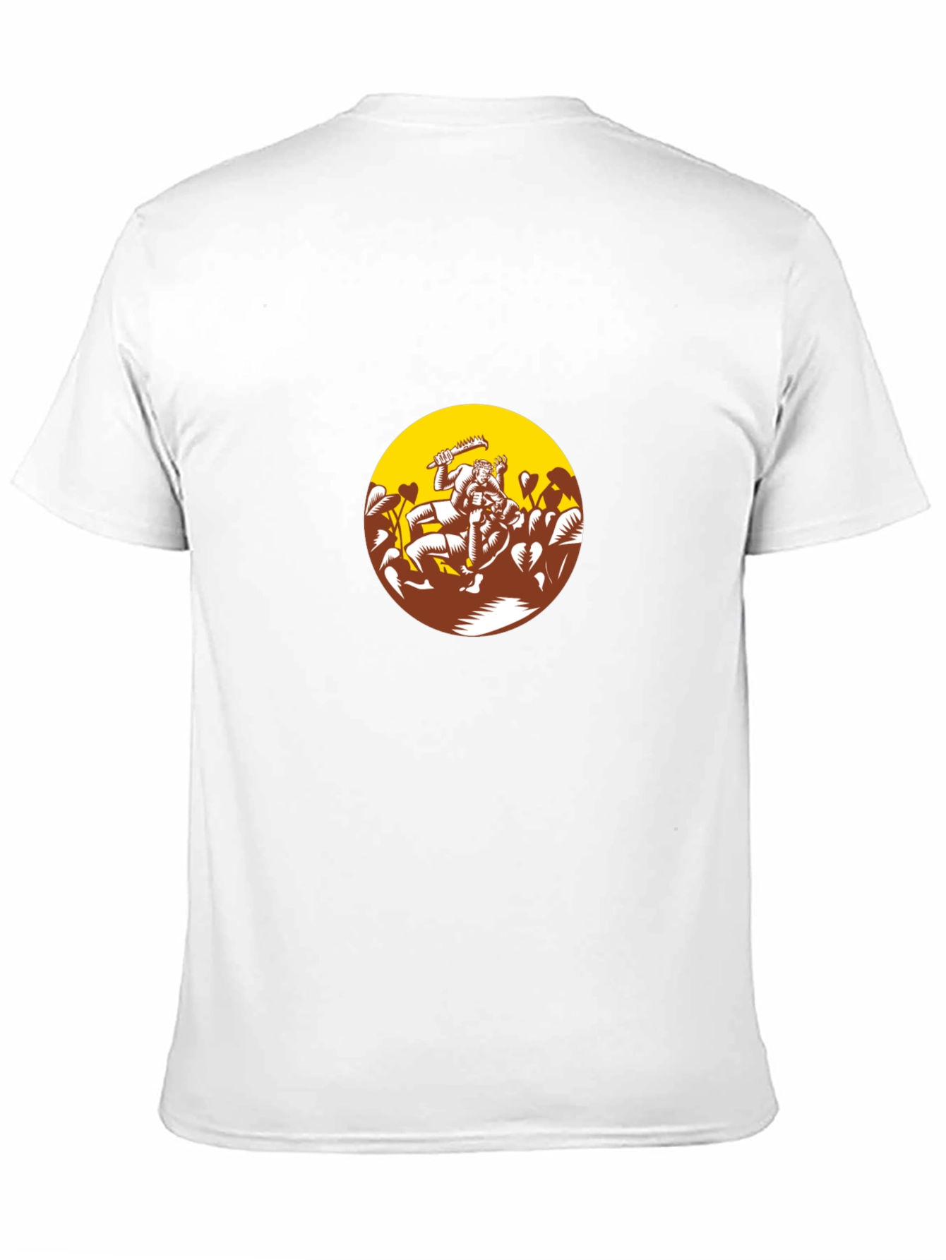 Black Graphic Tee - Wrestlers in Circle Design