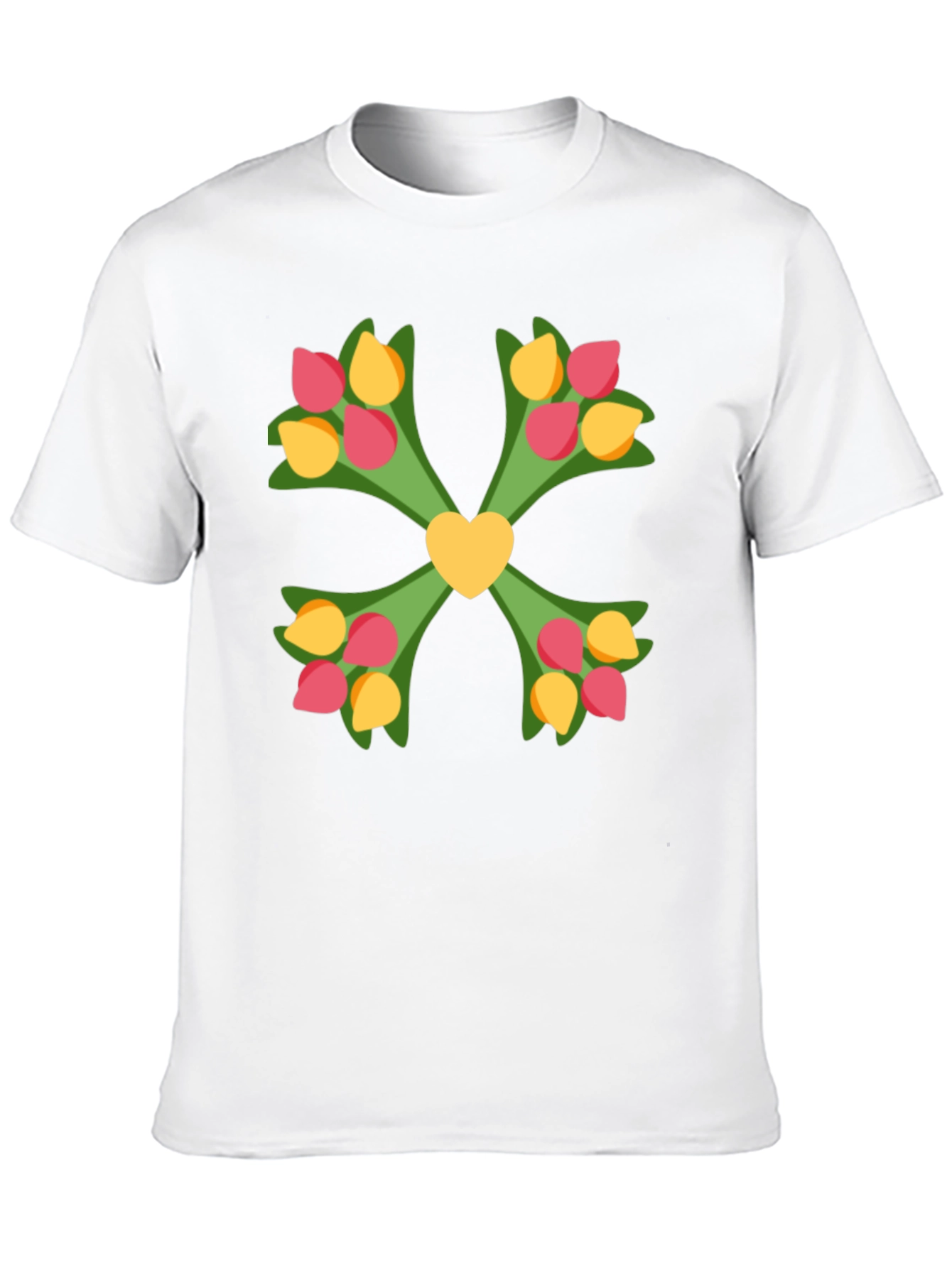 Floral Heart T-Shirt - Black Graphic Tee