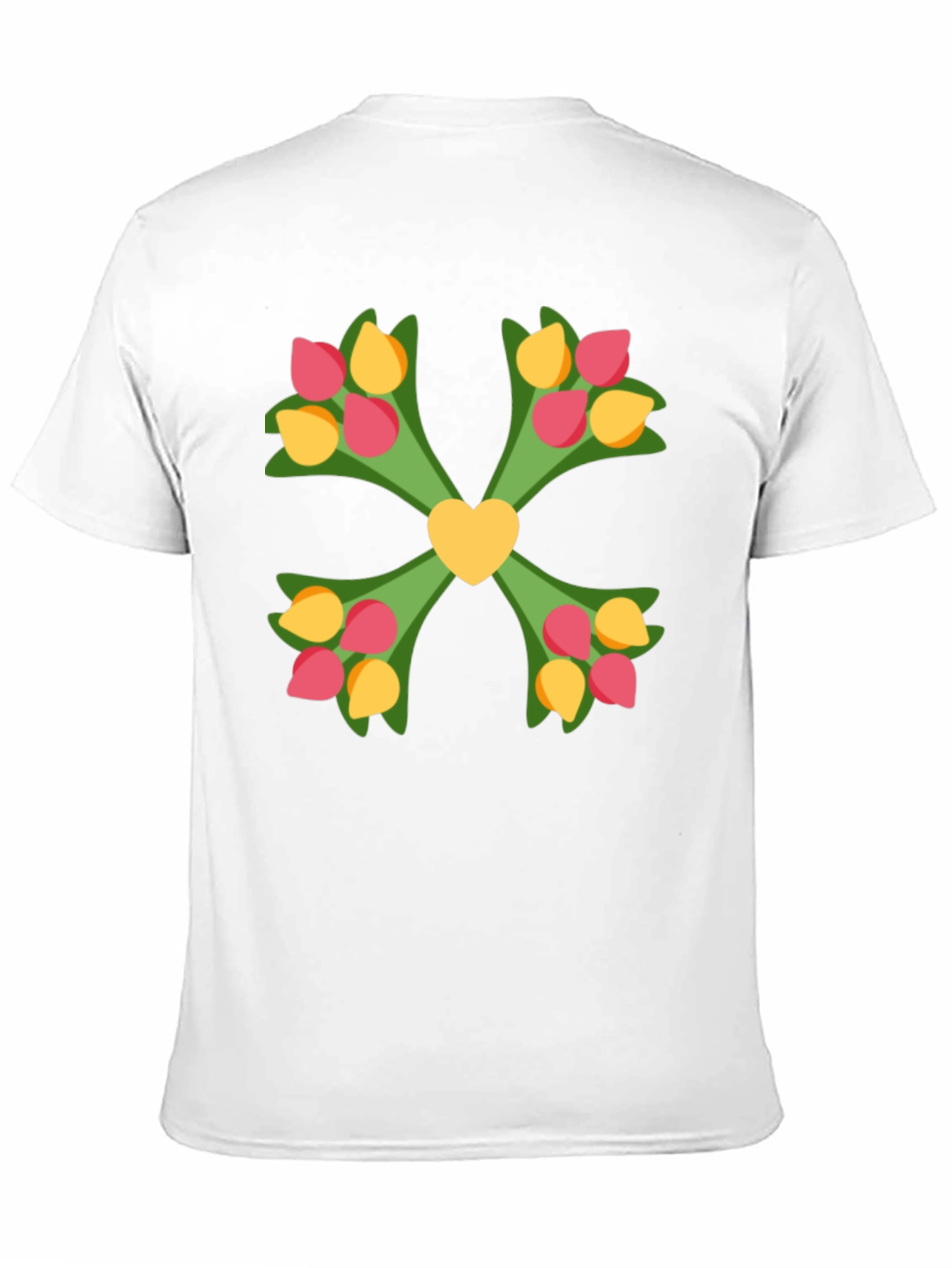 Floral Heart T-Shirt - Black Graphic Tee