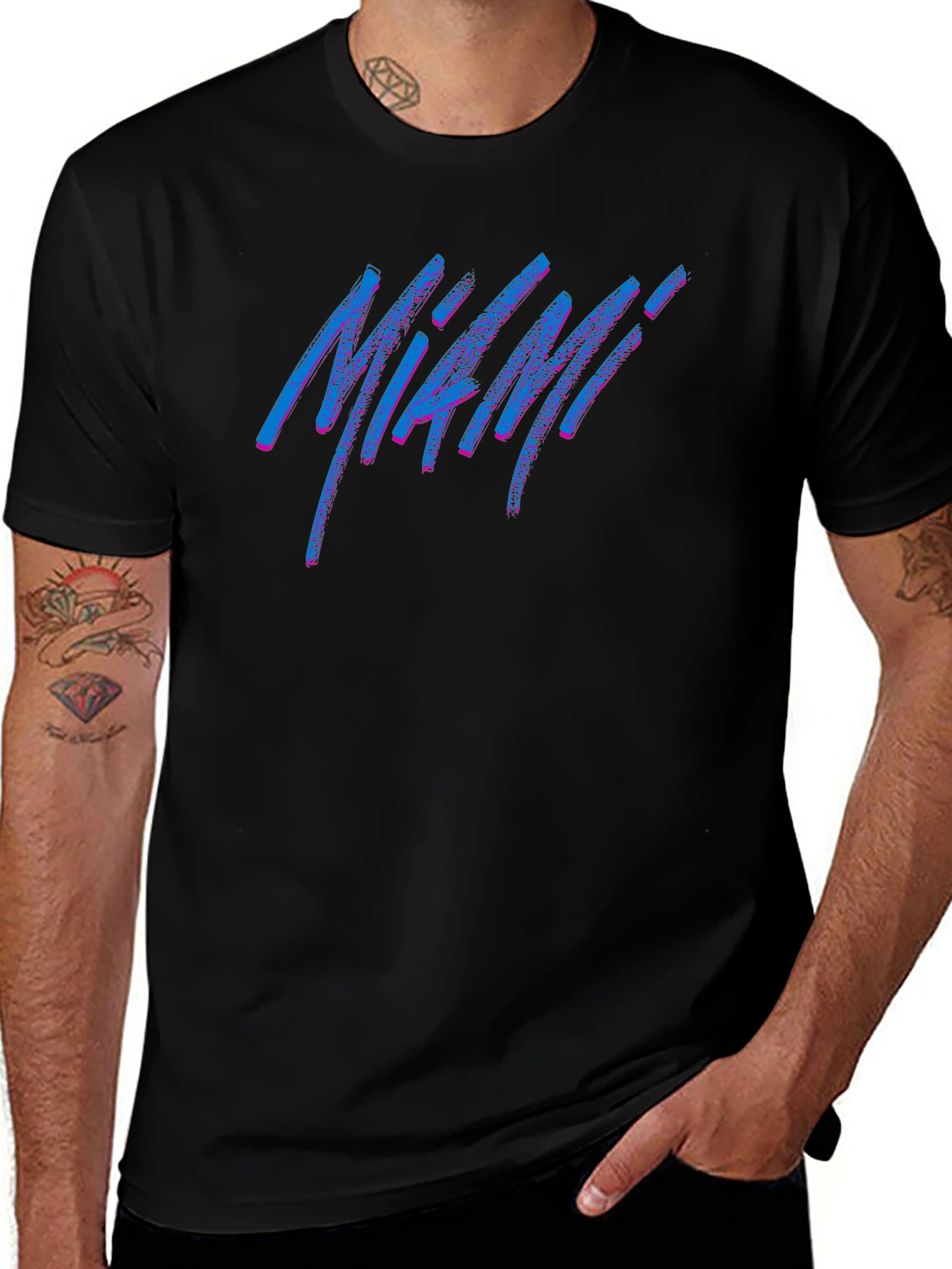 Miami Retro T-Shirt - Black