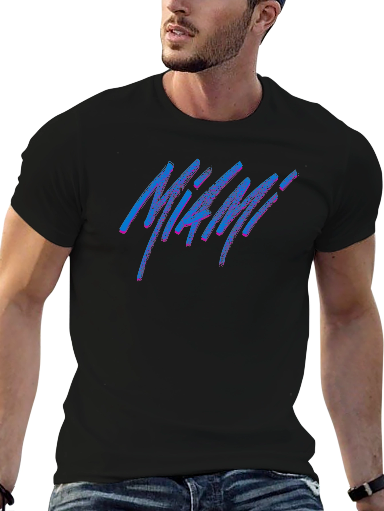 Miami Retro T-Shirt - Black