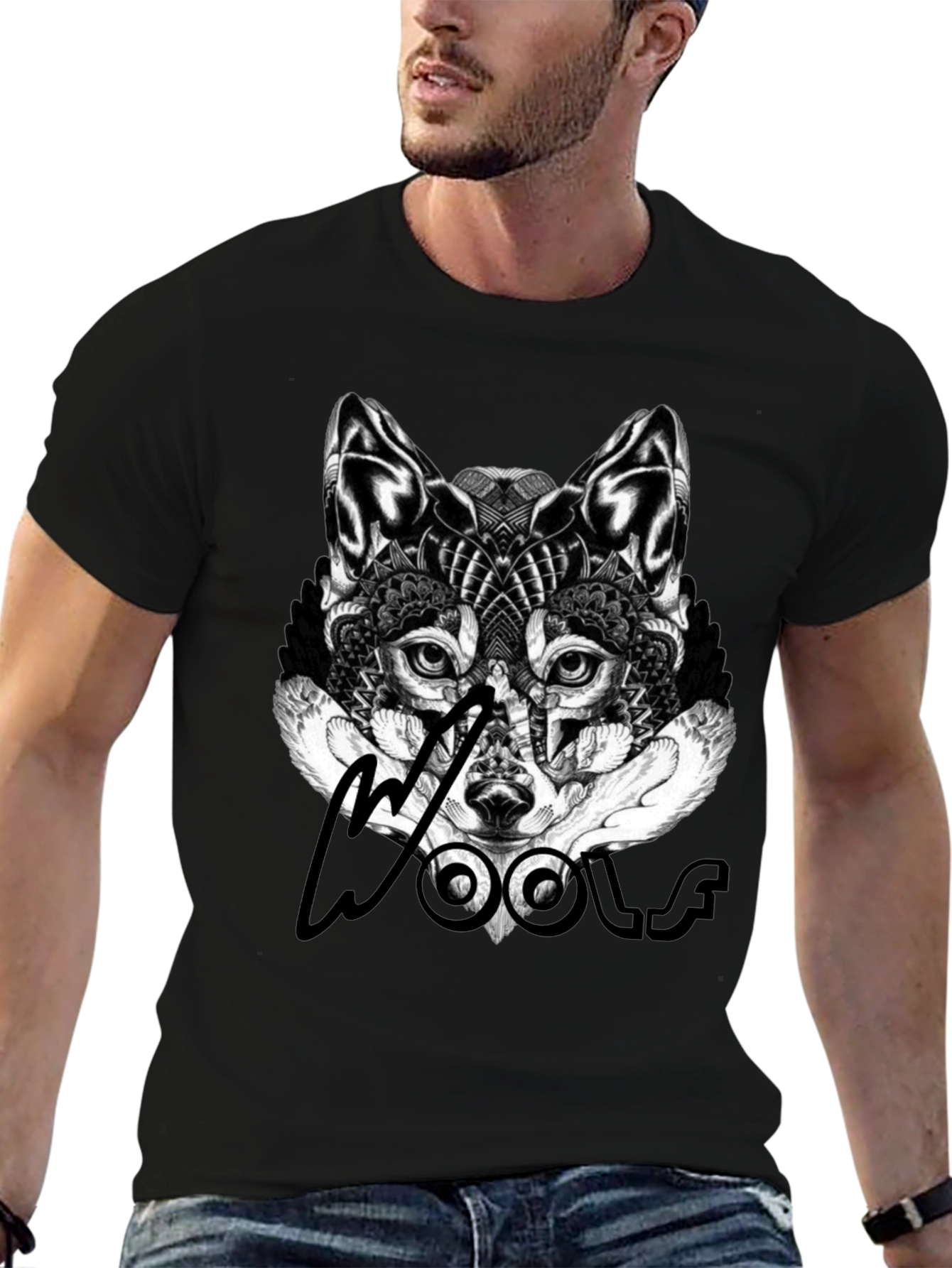 Wolf Graphic Print T-Shirt - Urban Style