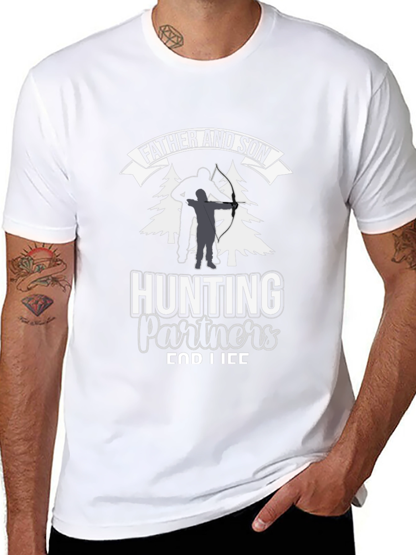 Father and Son Hunting Partners Graphic Tee