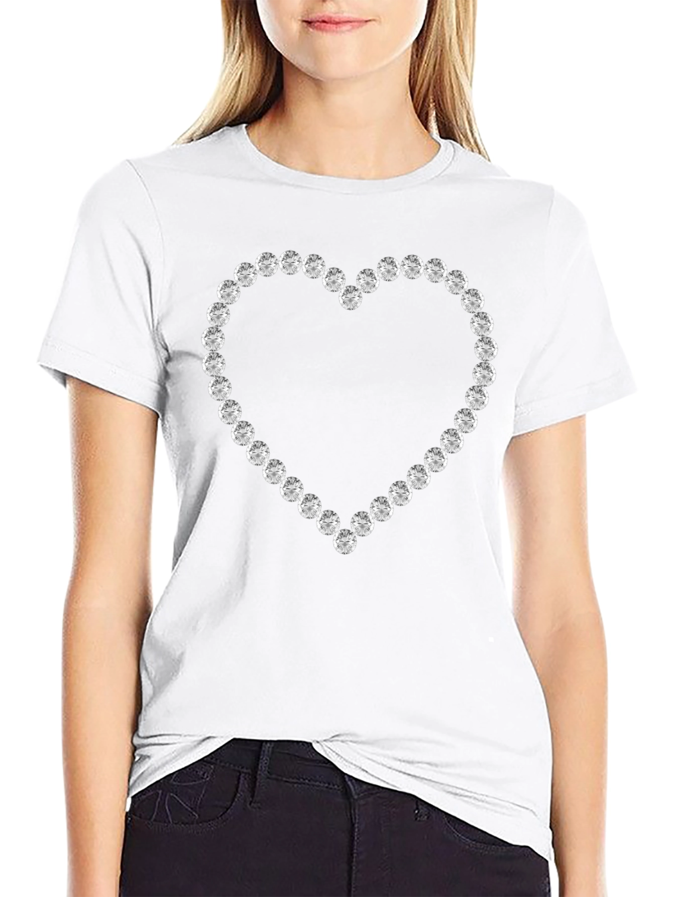 Diamond Heart Graphic Tee - Stylish & Unique