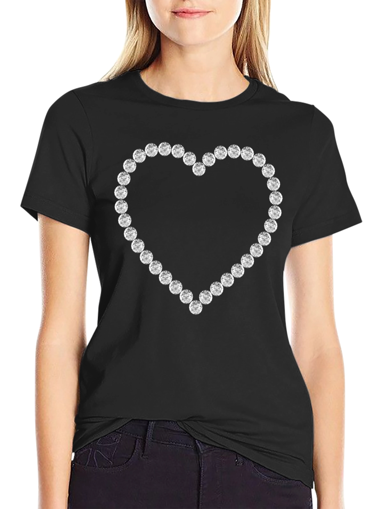 Diamond Heart Graphic Tee - Stylish & Unique