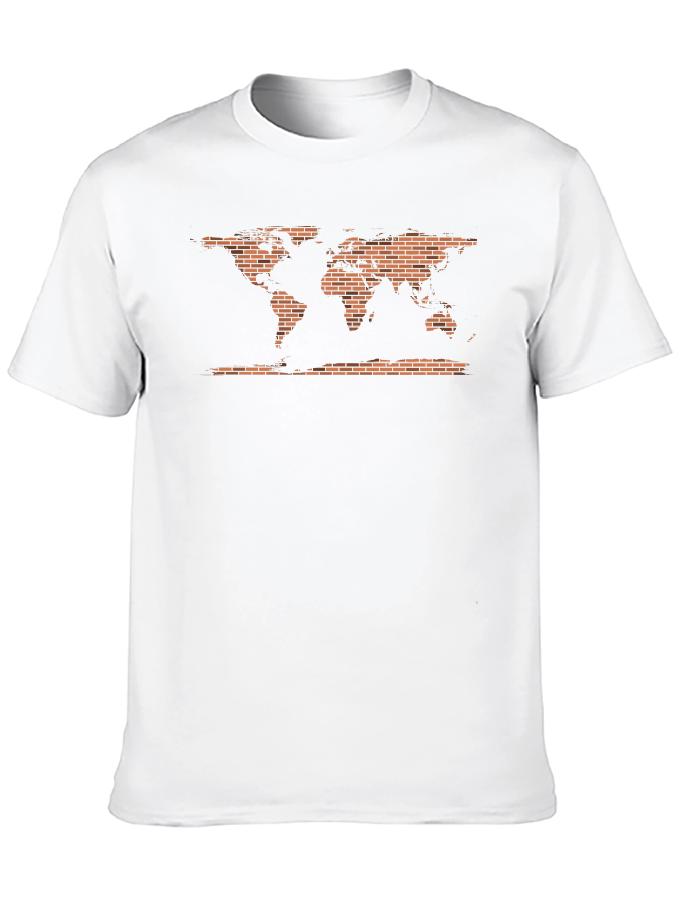 Brick World Map Graphic T-Shirt