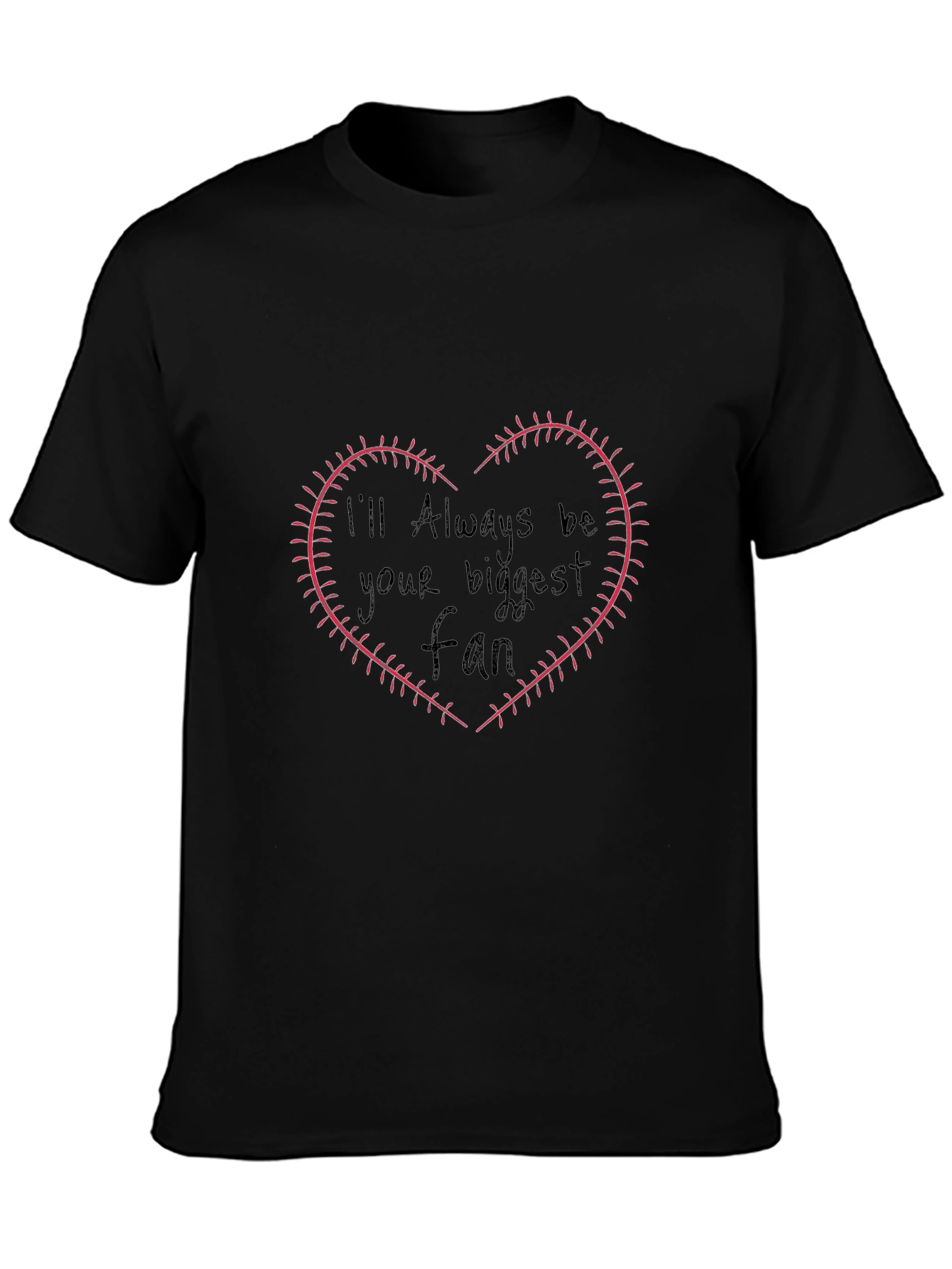 Baseball Fan Heart Stitch T-Shirt