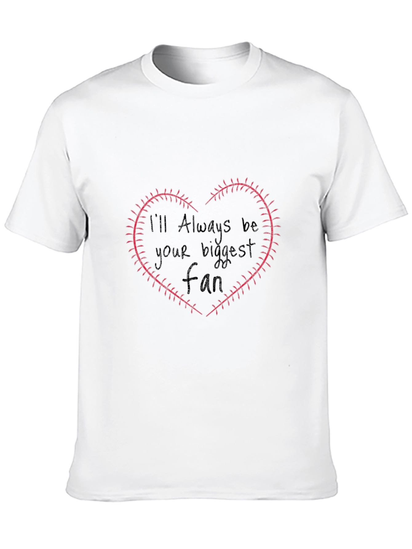 Baseball Fan Heart Stitch T-Shirt