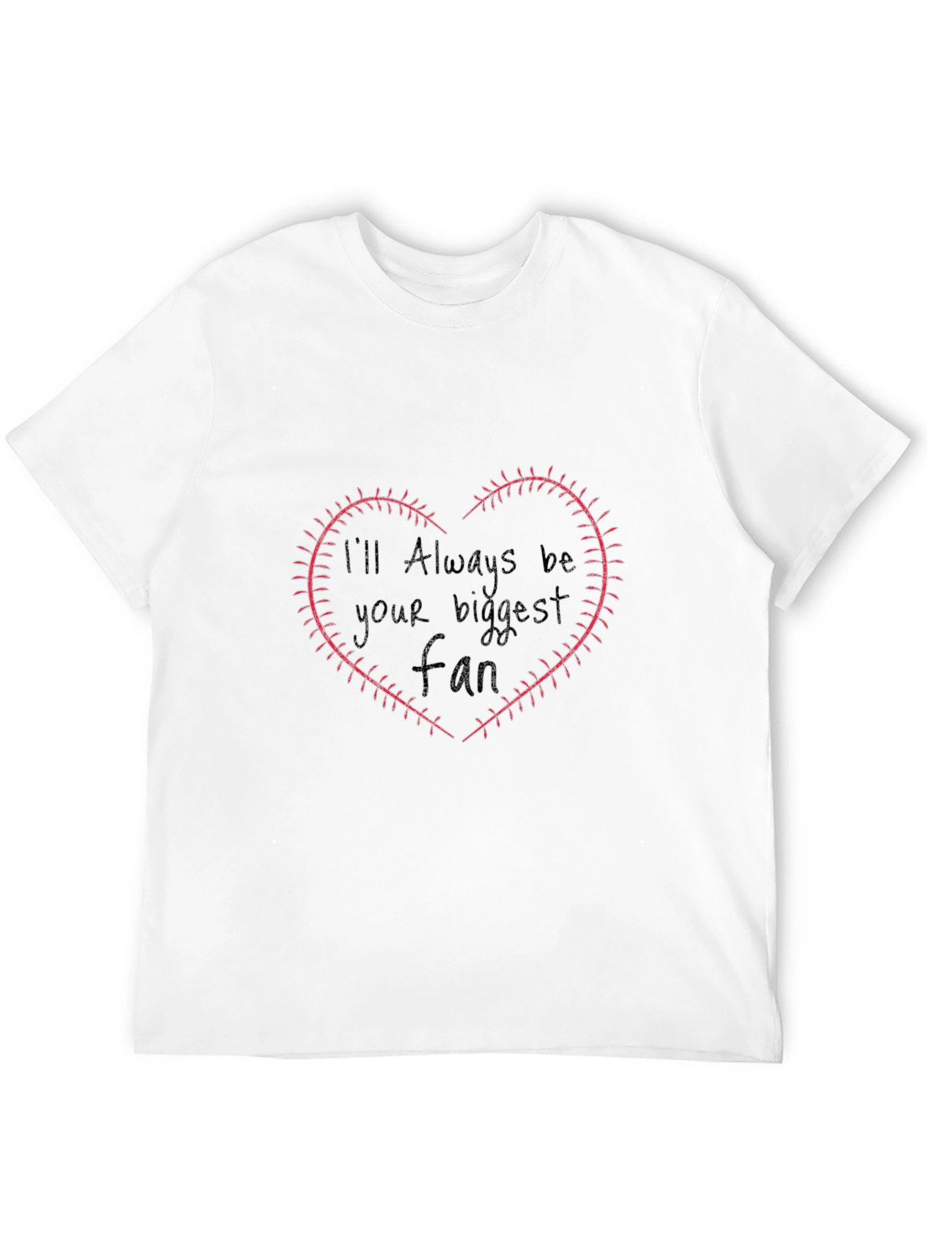 Baseball Fan Heart Stitch T-Shirt