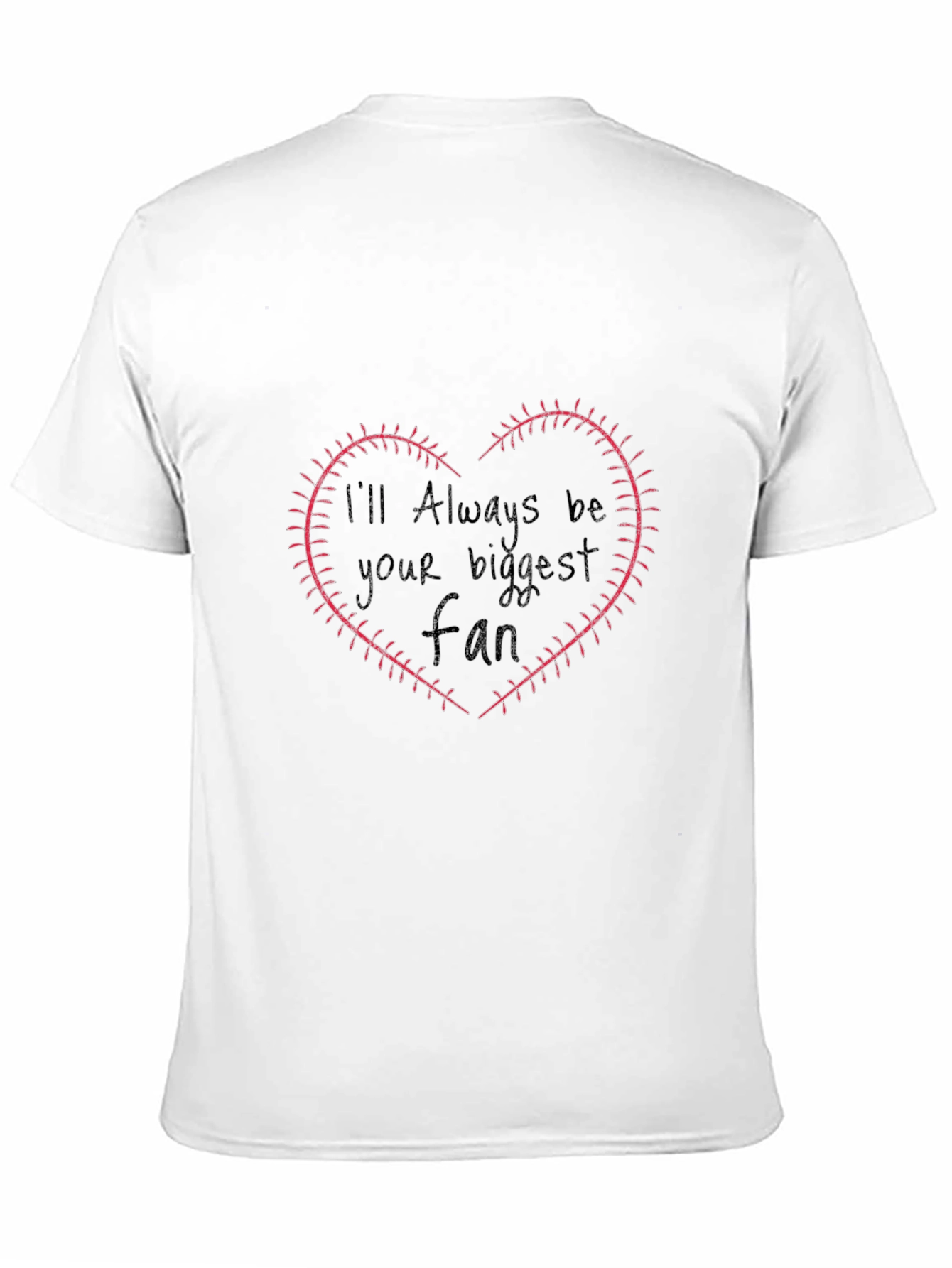 Baseball Fan Heart Stitch T-Shirt