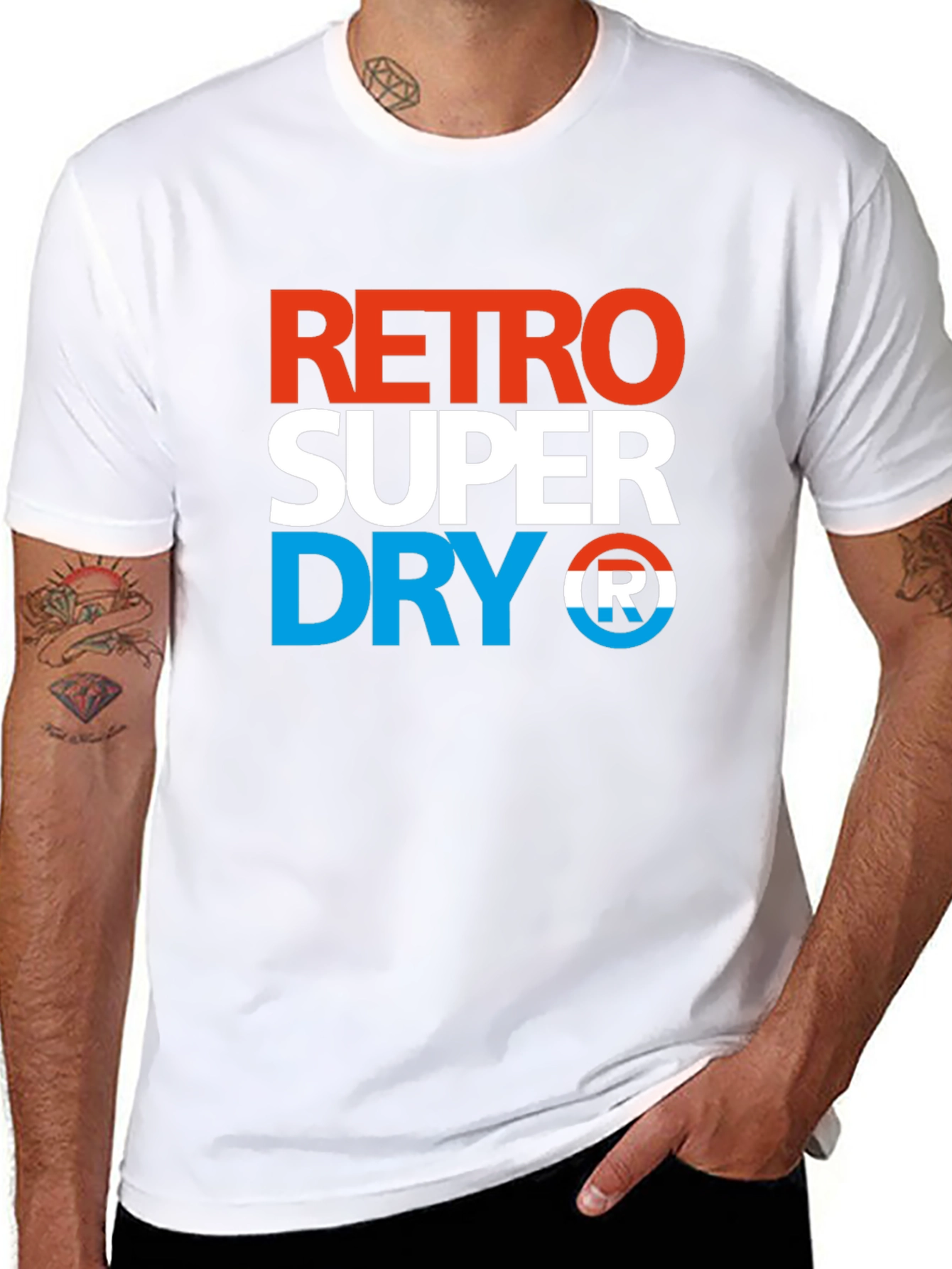 Retro Super Dry Mens Black Graphic Tee