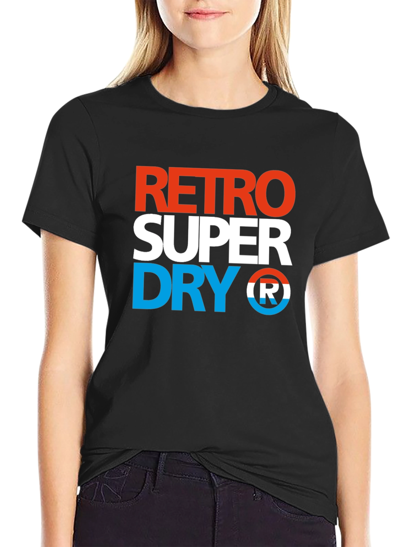 Retro Super Dry Mens Black Graphic Tee