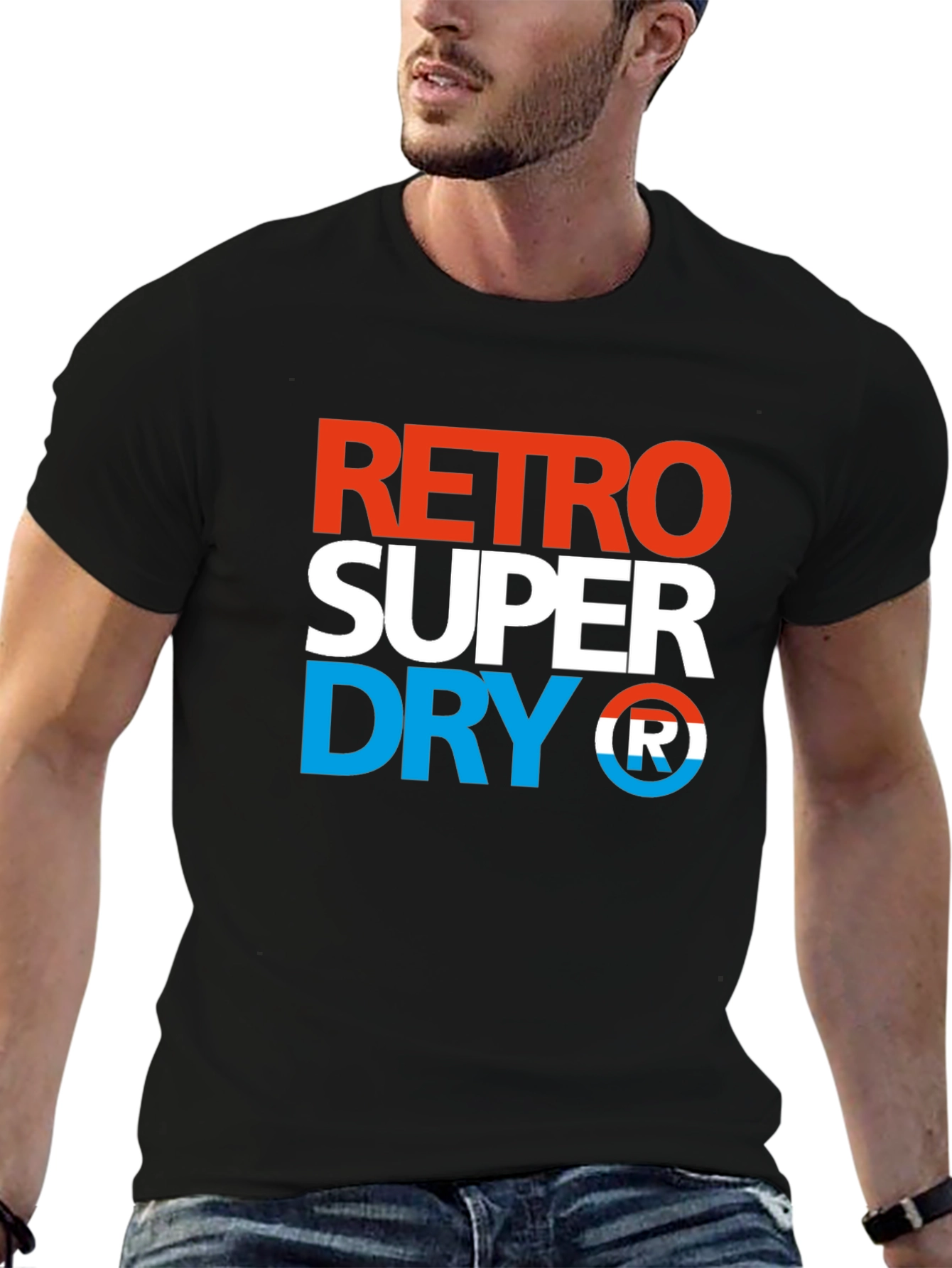 Retro Super Dry Mens Black Graphic Tee