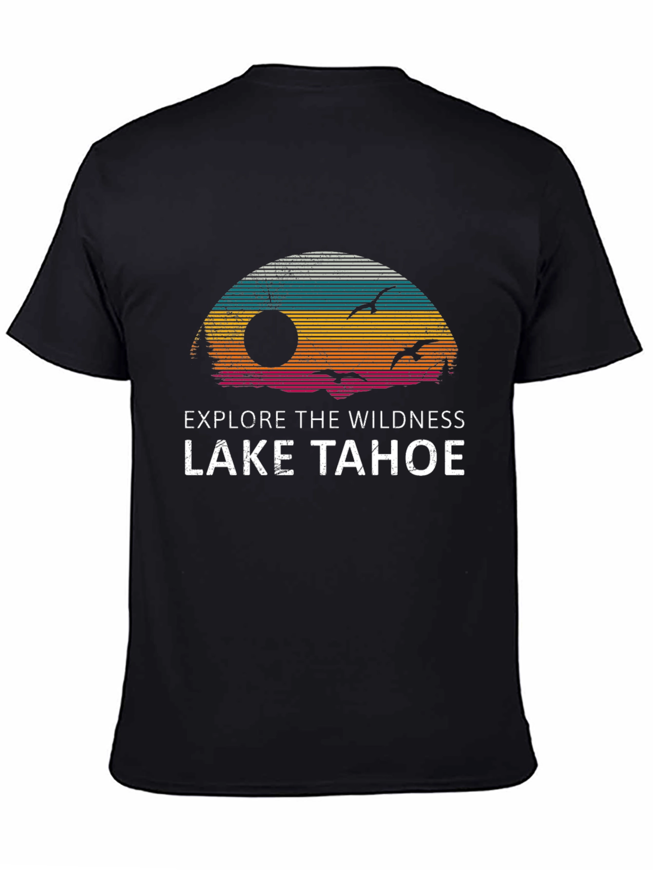 Lake Tahoe Explore Wildness Black T-Shirt