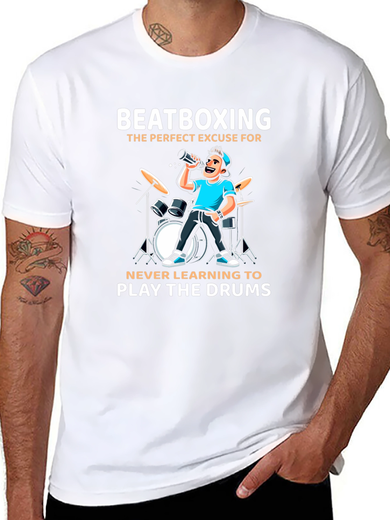 Beatboxing Drums Graphic Tee - Funny Music Shirt