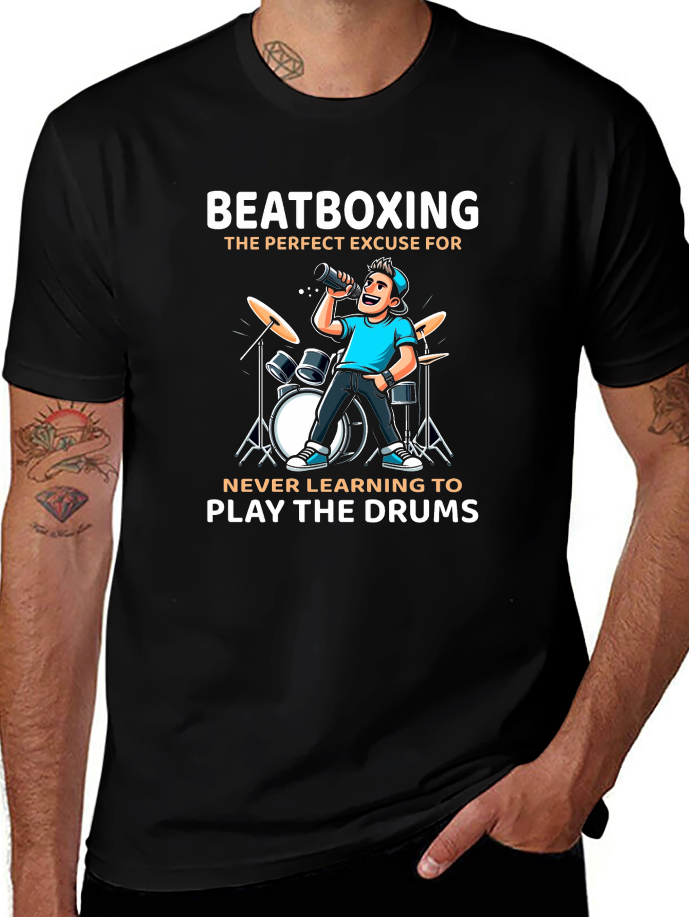 Beatboxing Drums Graphic Tee - Funny Music Shirt