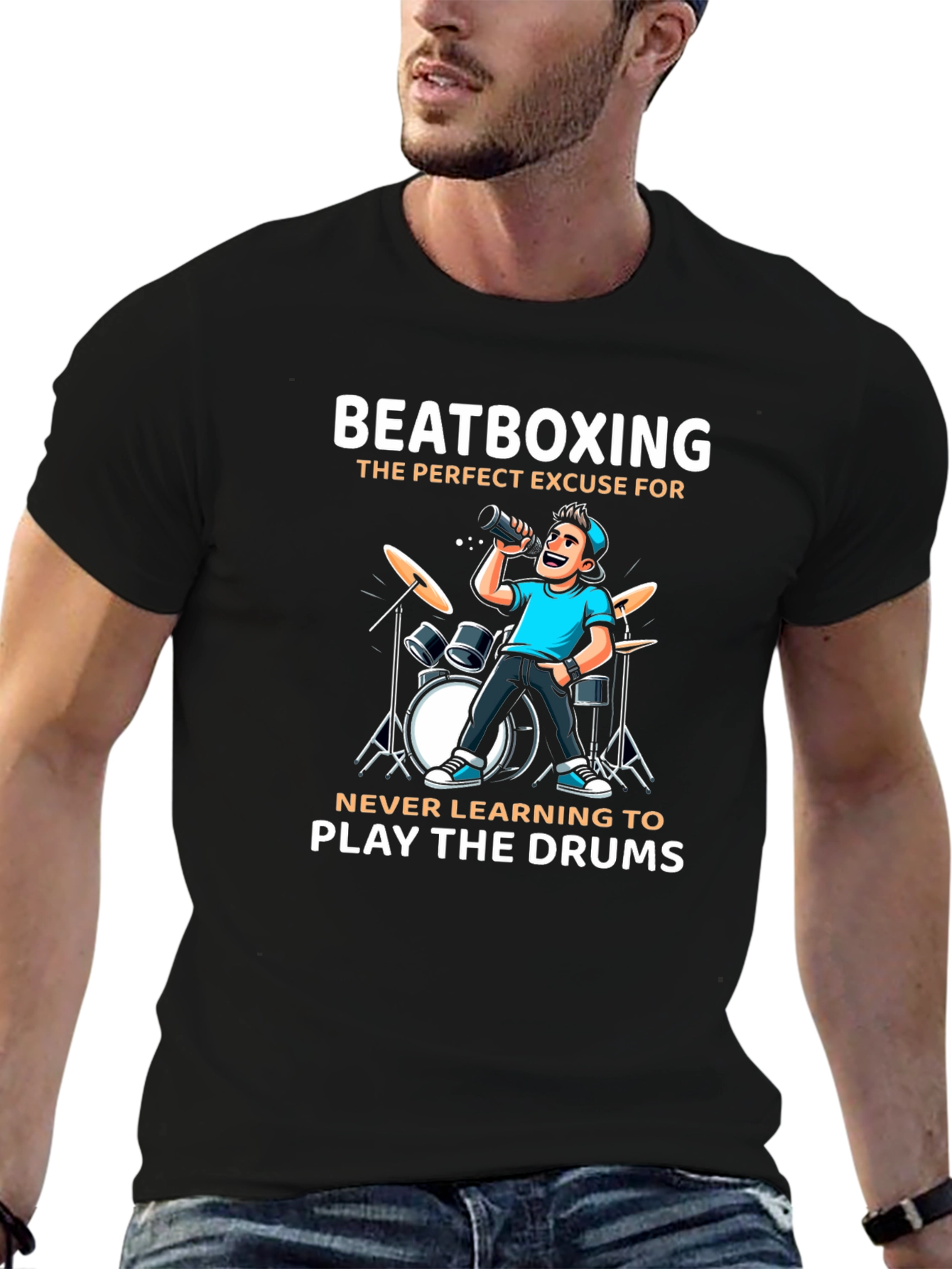 Beatboxing Drums Graphic Tee - Funny Music Shirt