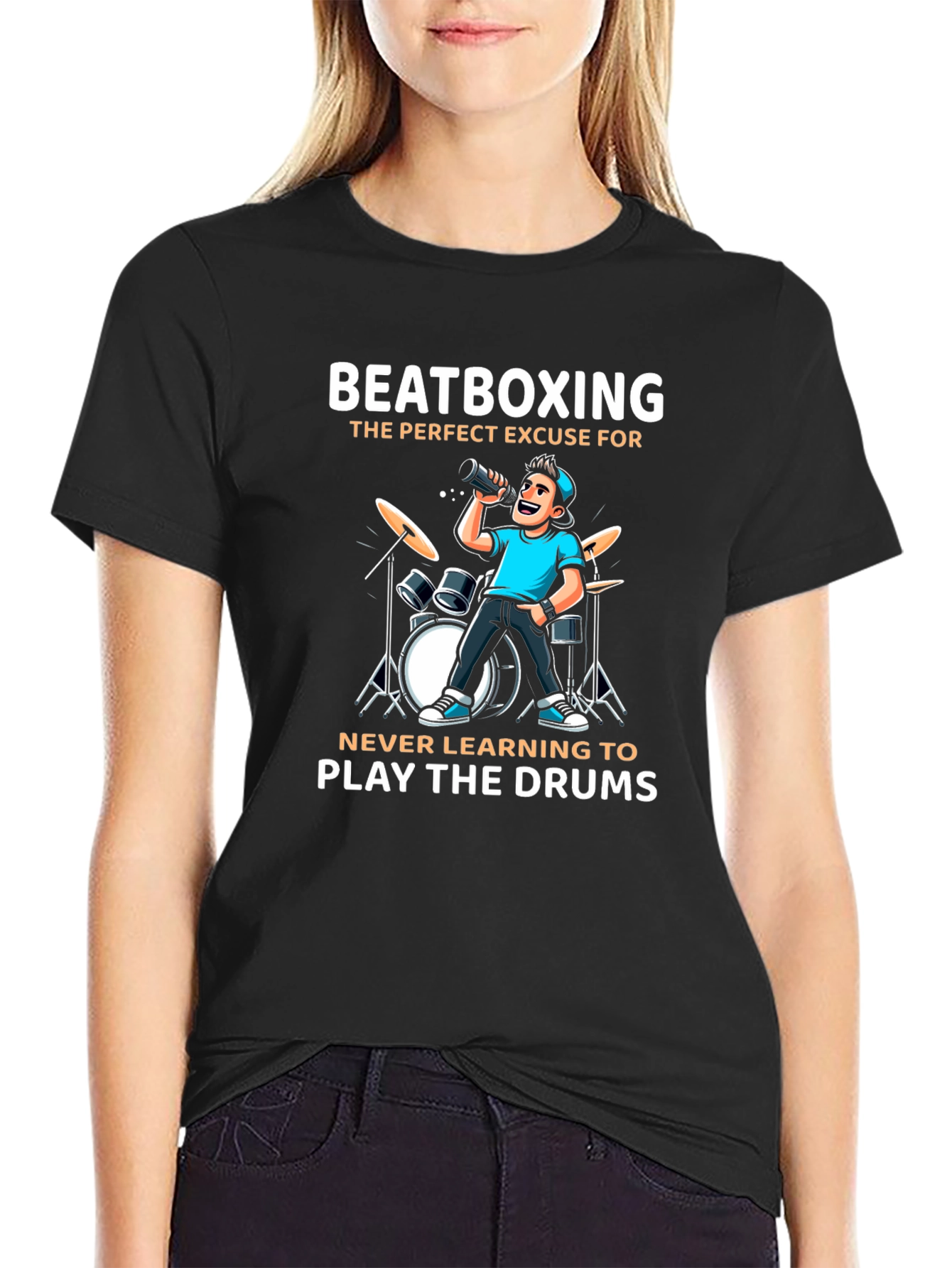 Beatboxing Drums Graphic Tee - Funny Music Shirt