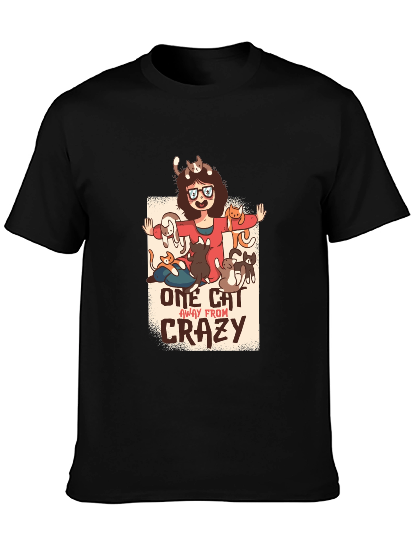 One Cat Away From Crazy Graphic T-Shirt