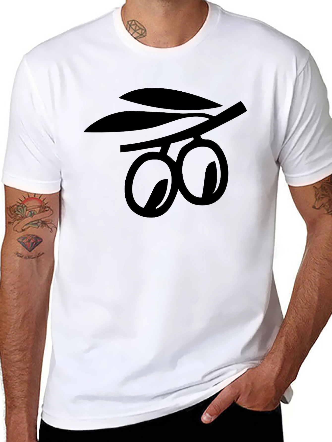 Olive Branch Graphic Black T-Shirt