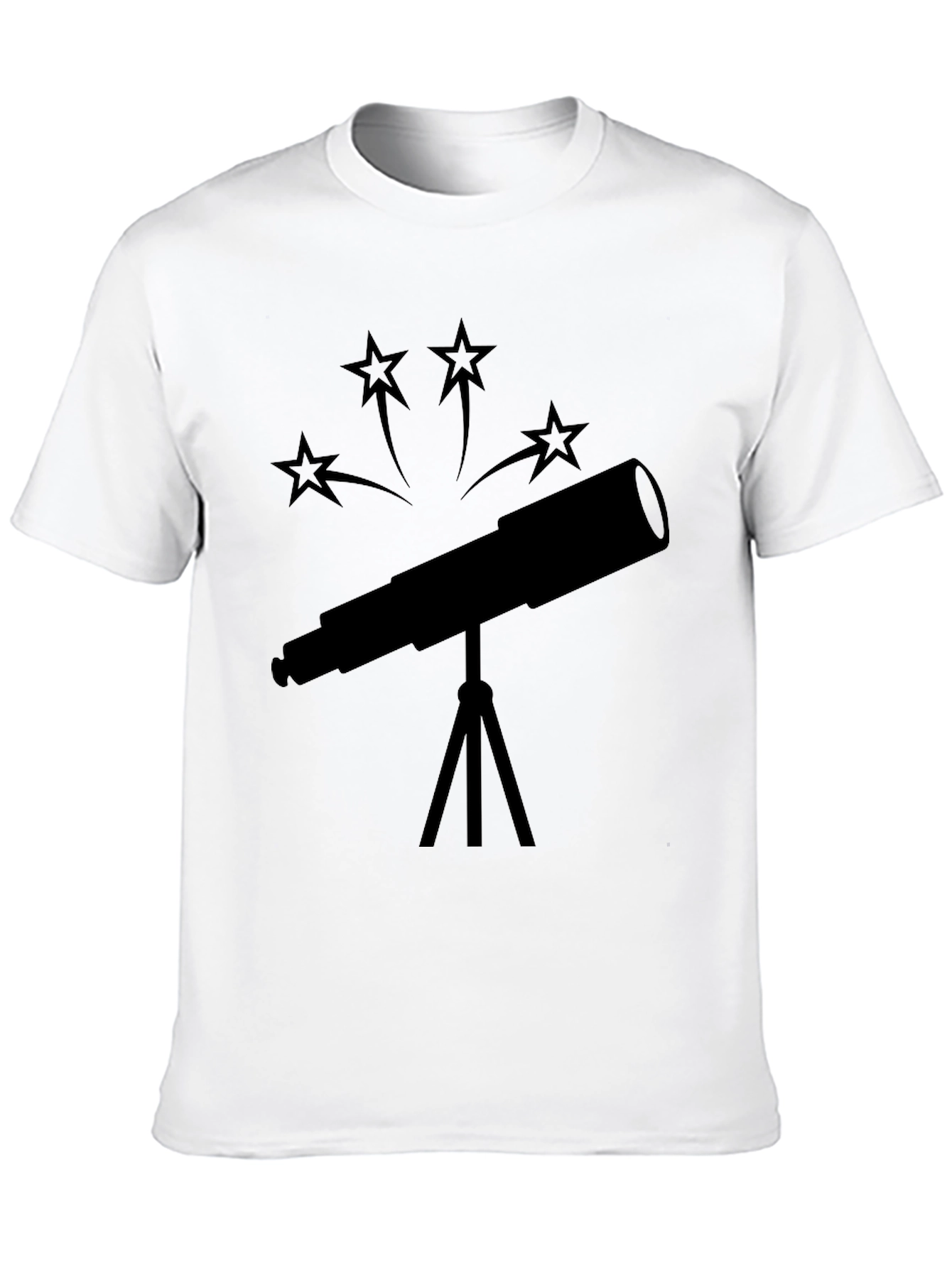 Telescope Star Gazer Black T-Shirt