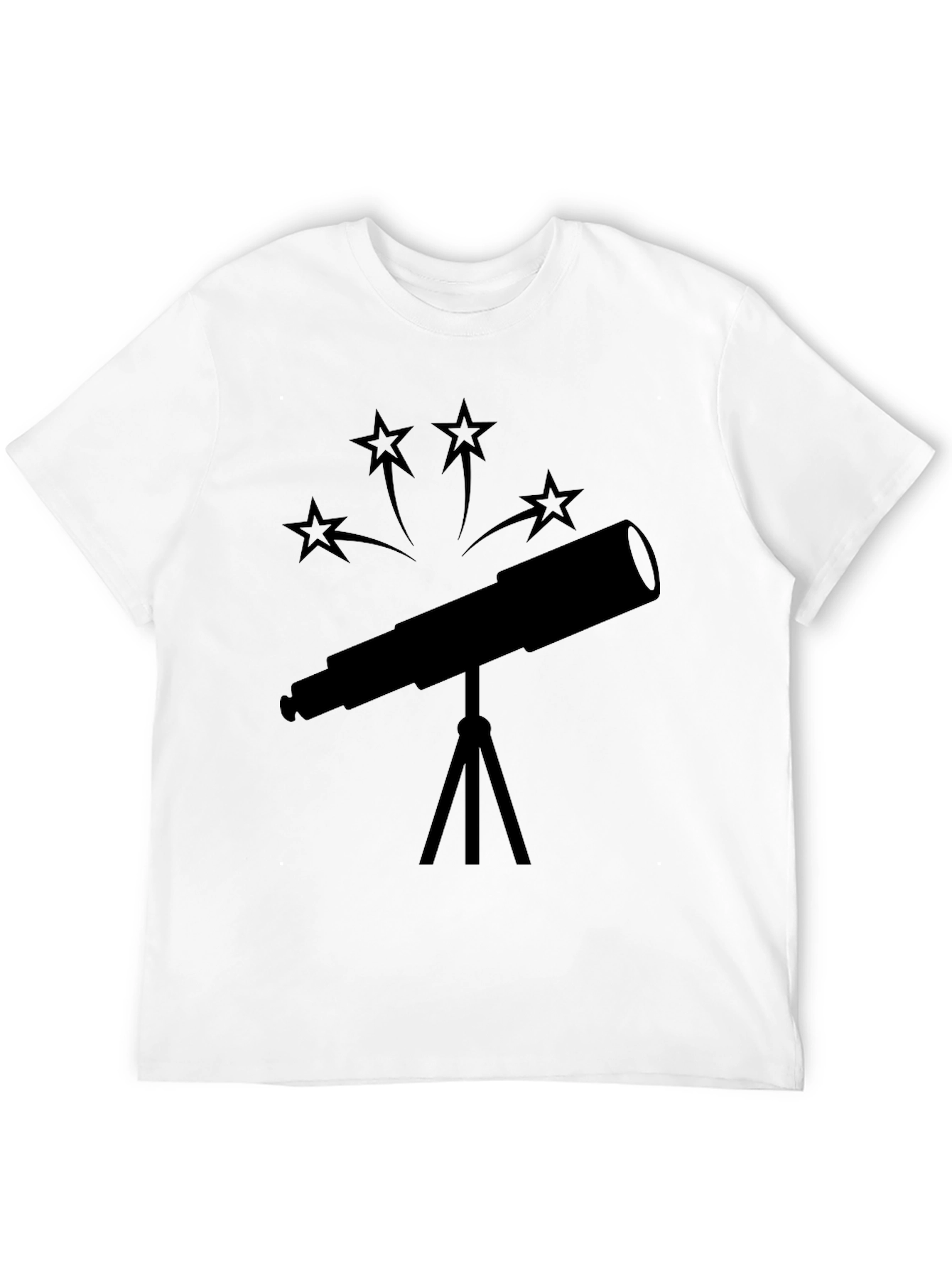 Telescope Star Gazer Black T-Shirt