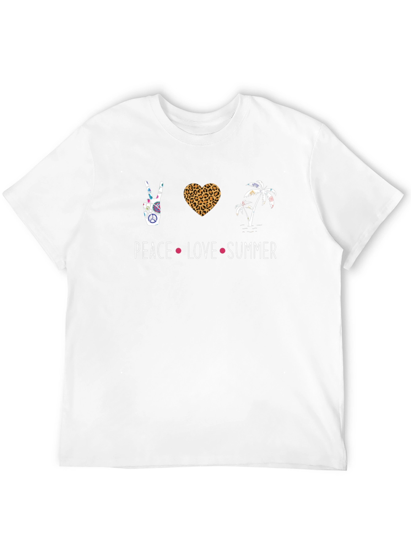 Peace Love Summer Graphic Tee - Black Unisex T-Shirt