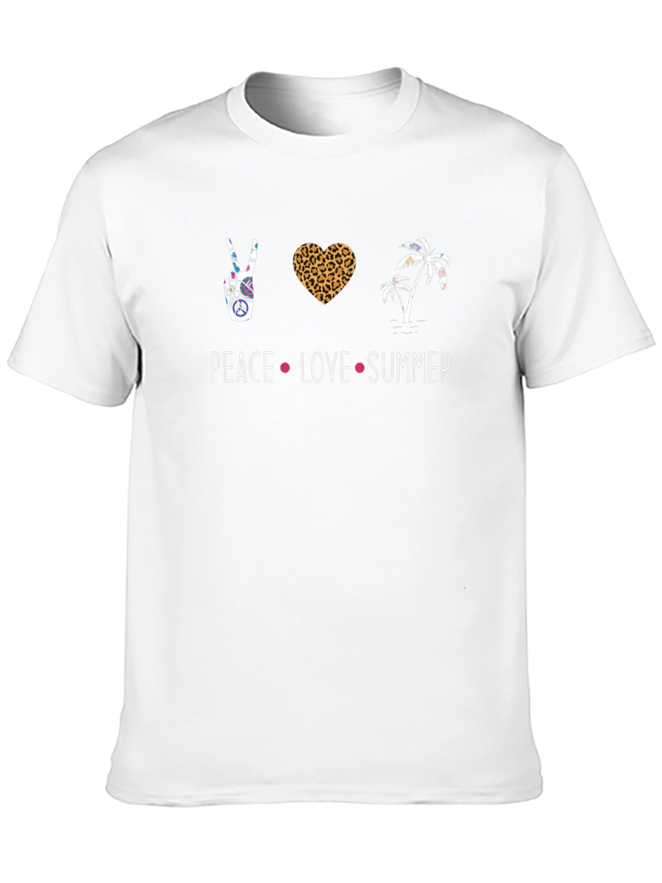 Peace Love Summer Graphic Tee - Black Unisex T-Shirt